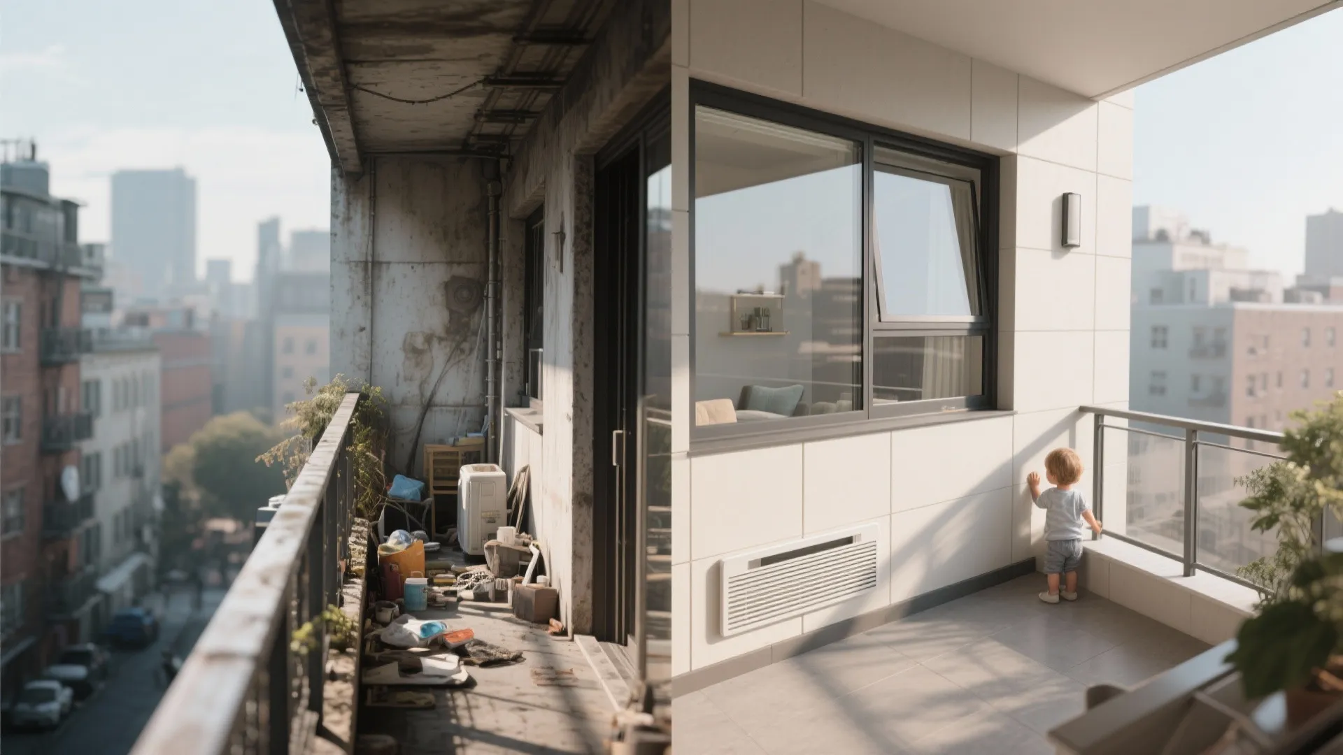 Half-Height Solid Kneewall + Upper Glass for Safety