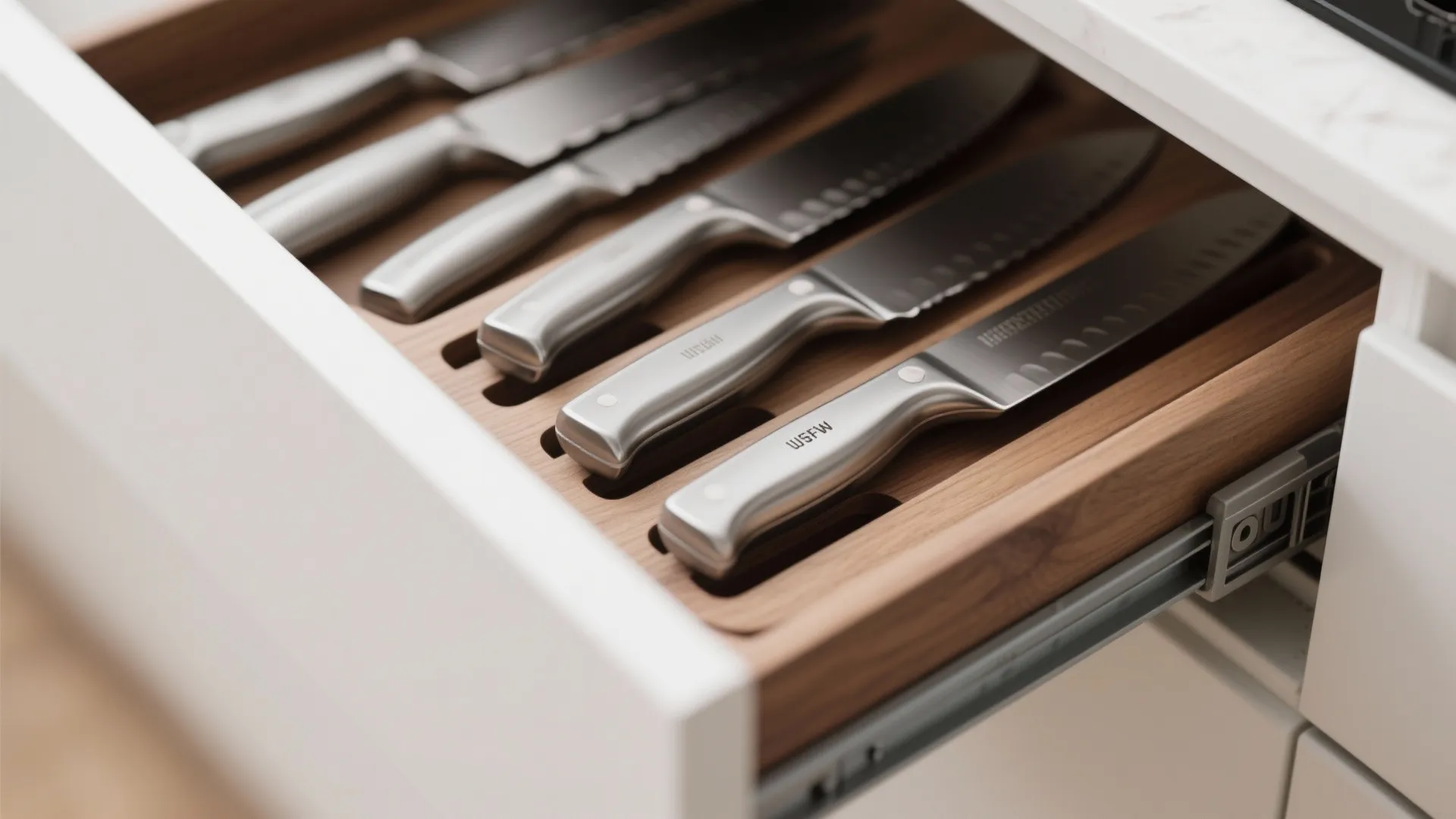 Idea 4: Knife Drawer with Safety Slots