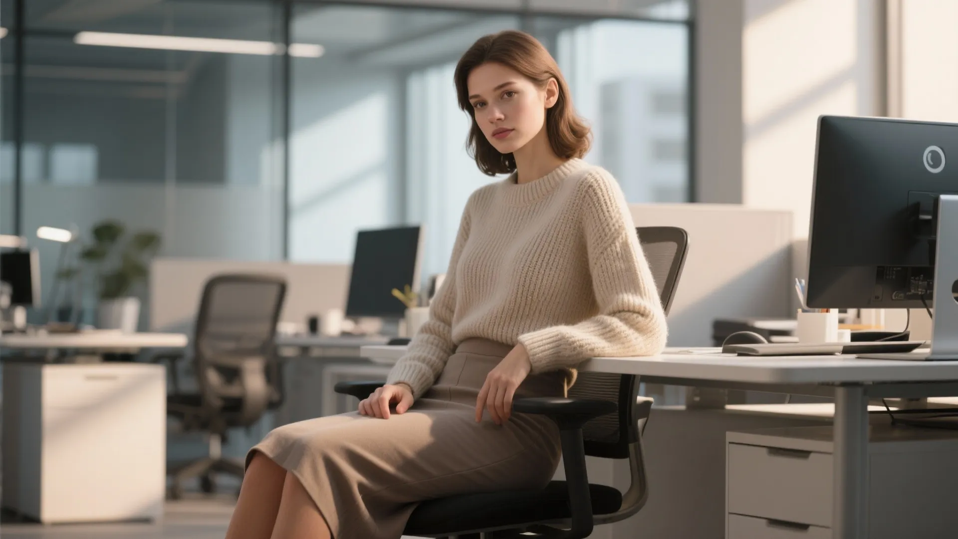 3. Knit Sweater + Pencil Skirt