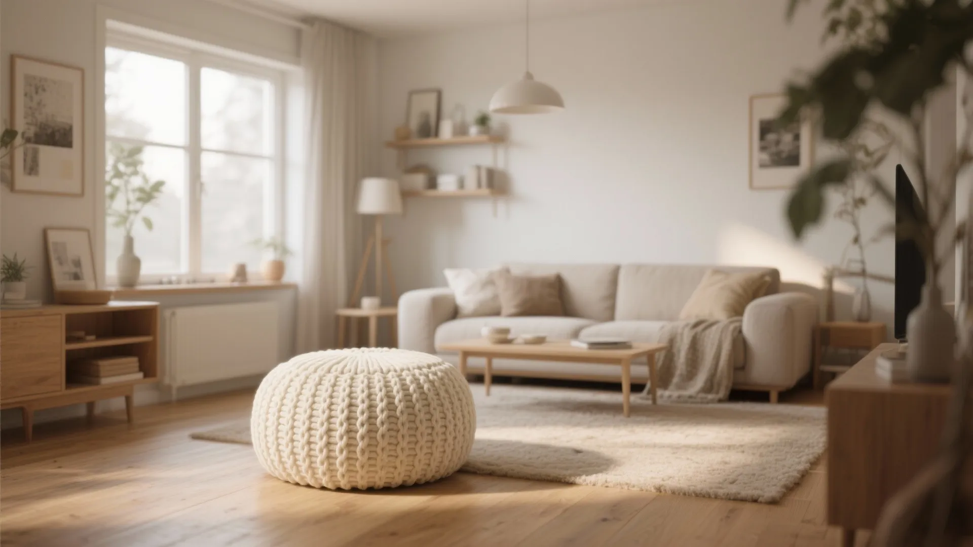 8. Pouf-Style Ottoman