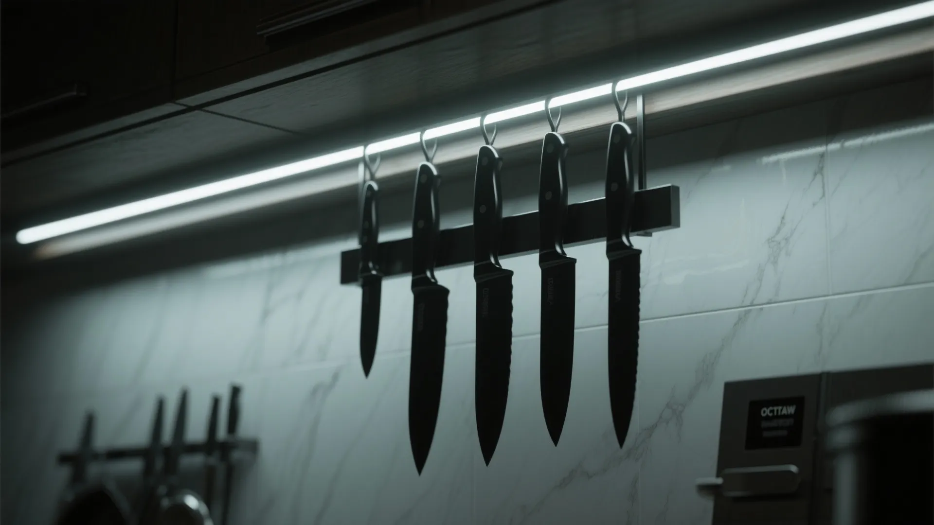 3. Use lighting to highlight knife silhouettes