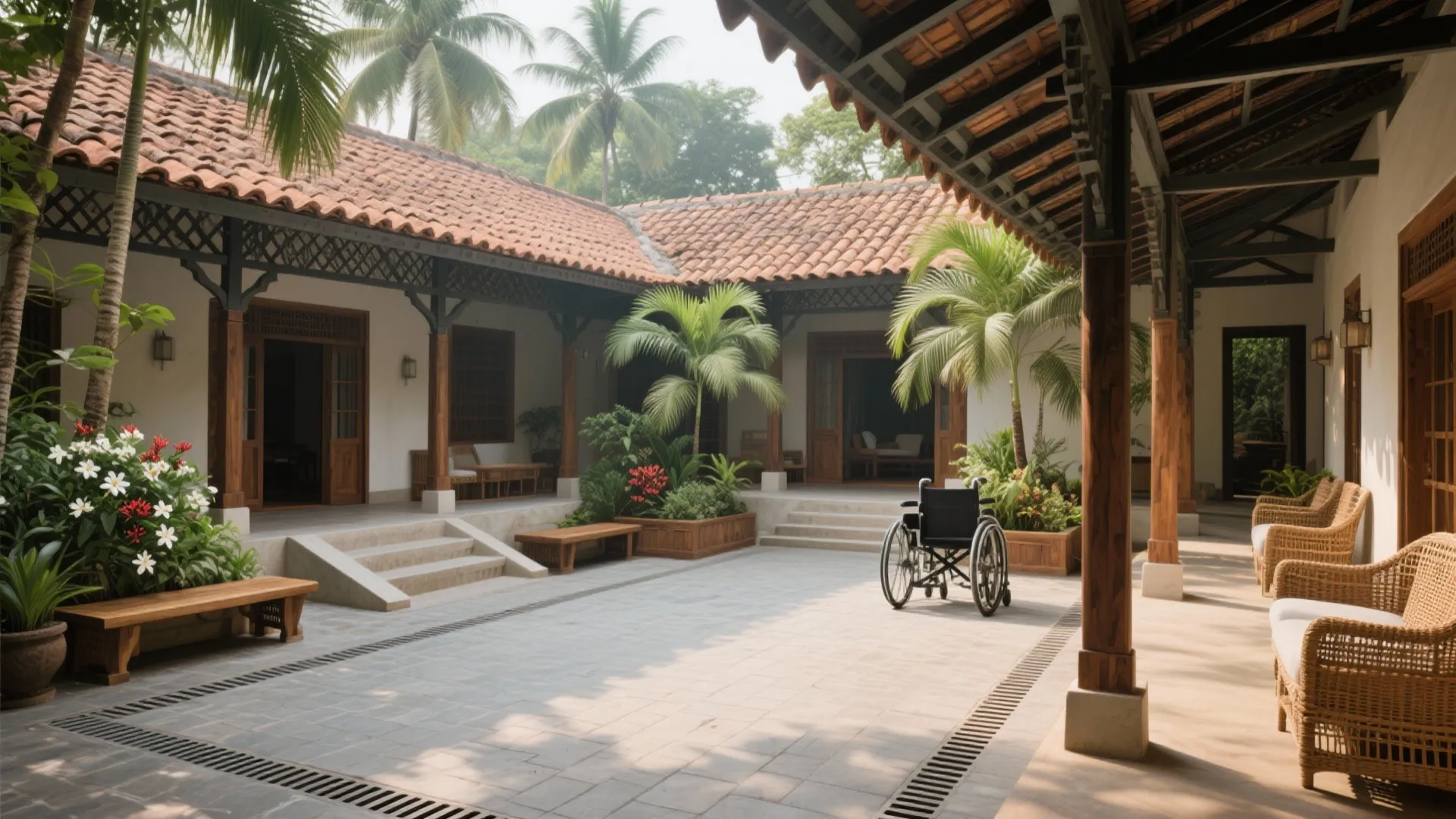 Courtyard Living with Shaded Verandas