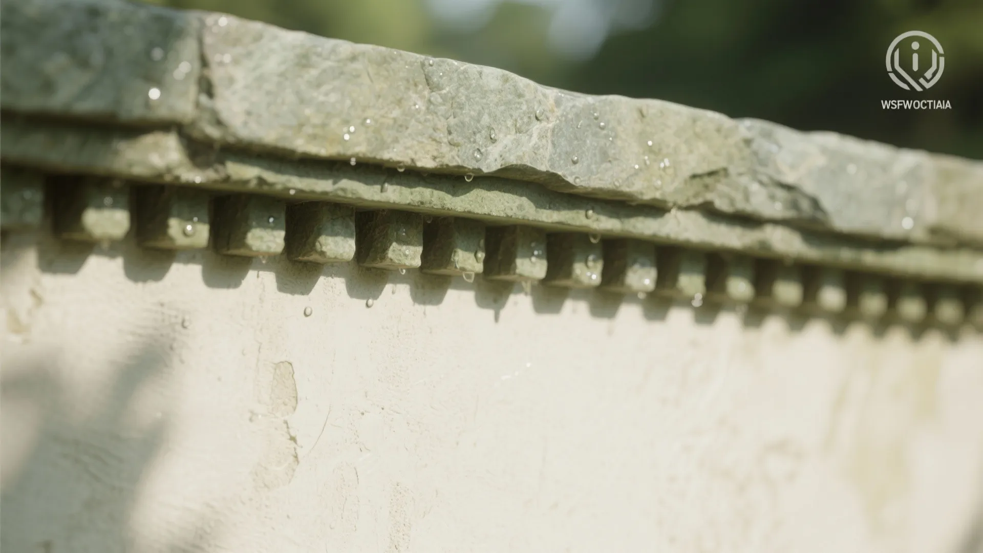 Vernacular Stone Coping and Lime Plaster Finish