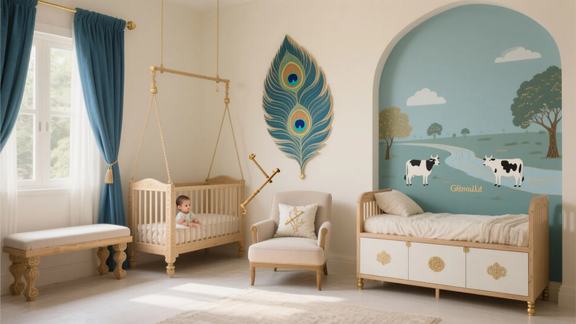 5 Krishna Decoration Ideas for a Baby Boy Nursery: A designer’s friendly guide to creating a serene, story-rich Krishna-themed nursery for your baby boy—small space, big heart, and timeless charm.