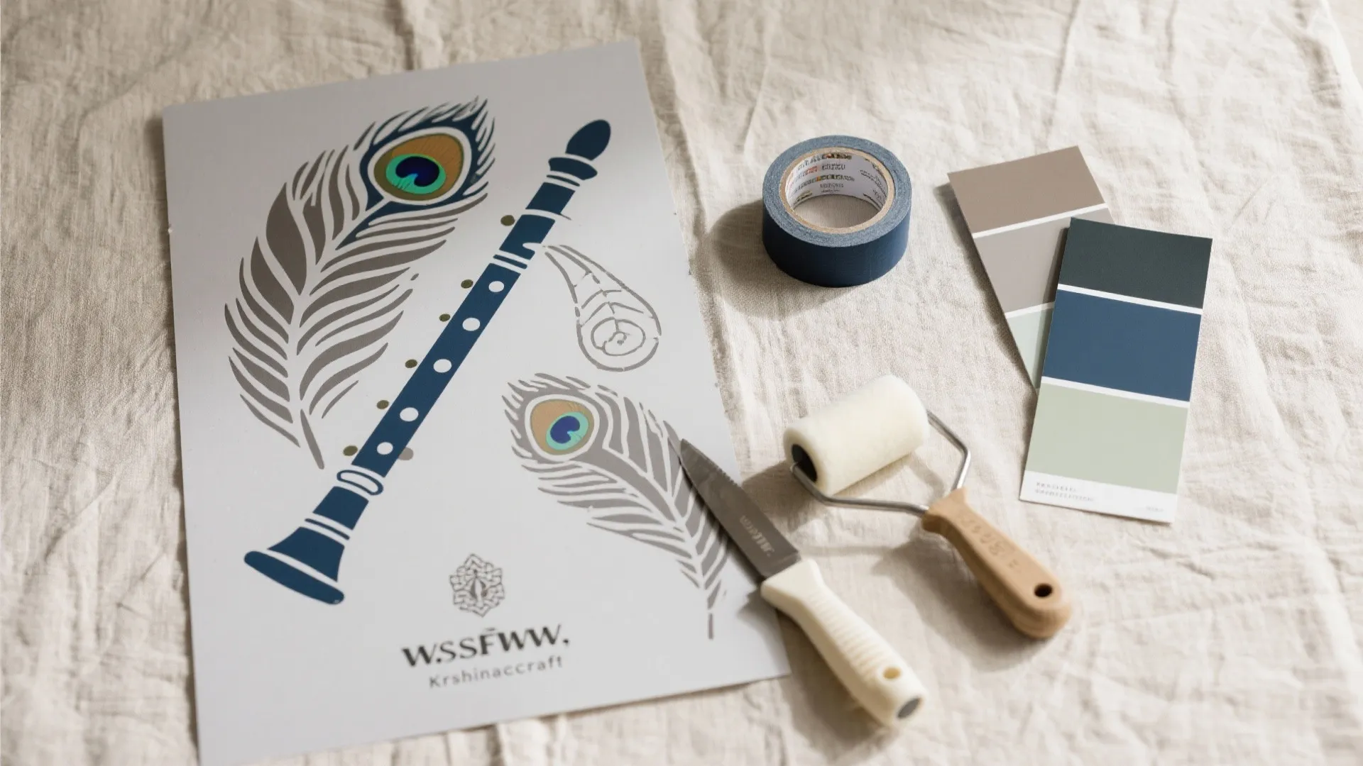 Removable Wallpaper or Stencil for Renter-Friendly Krishnacraft