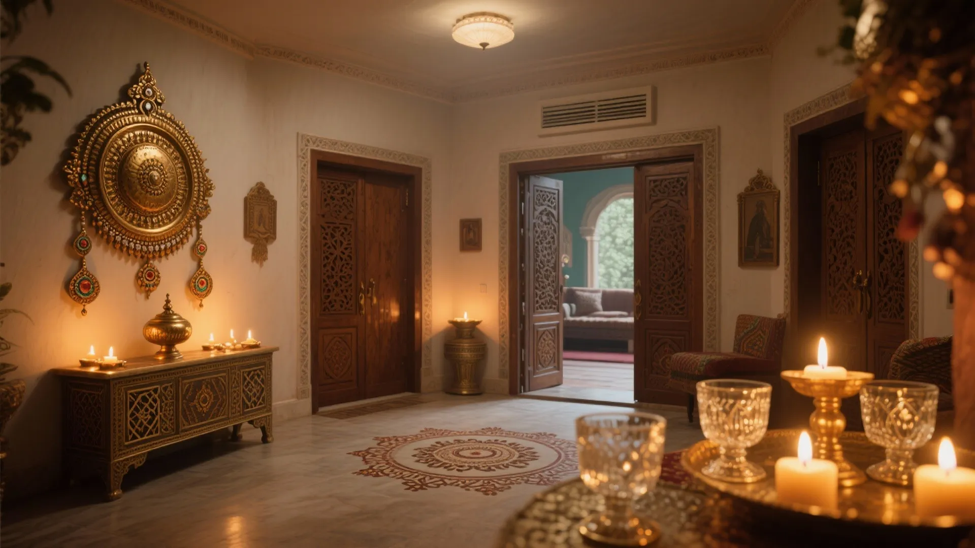 Handcrafted Brass with Kundan Glass for Cultural Warmth