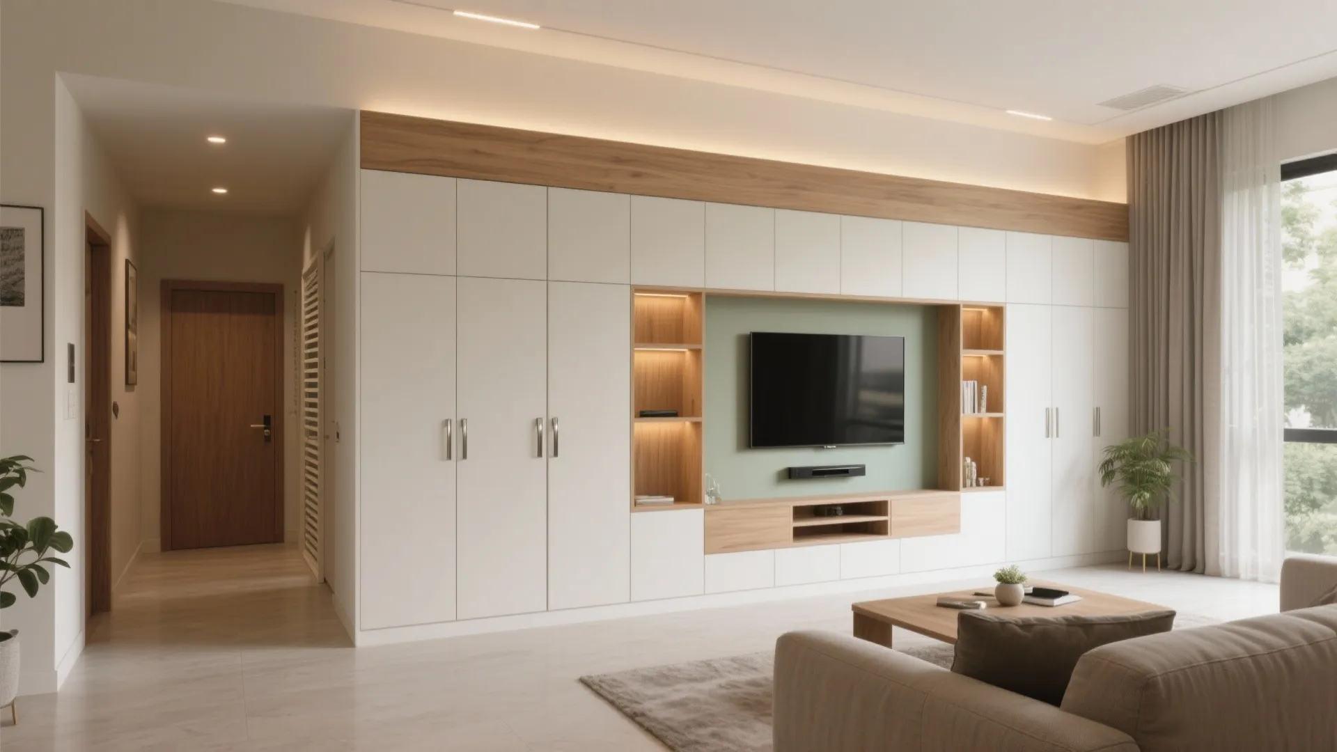 [Section: Inspiration 1] A concealed storage wall that does double duty