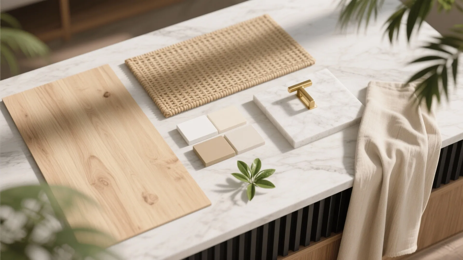 [Section: Inspiration 4] Calming wood-and-cane palette for tropical comfort