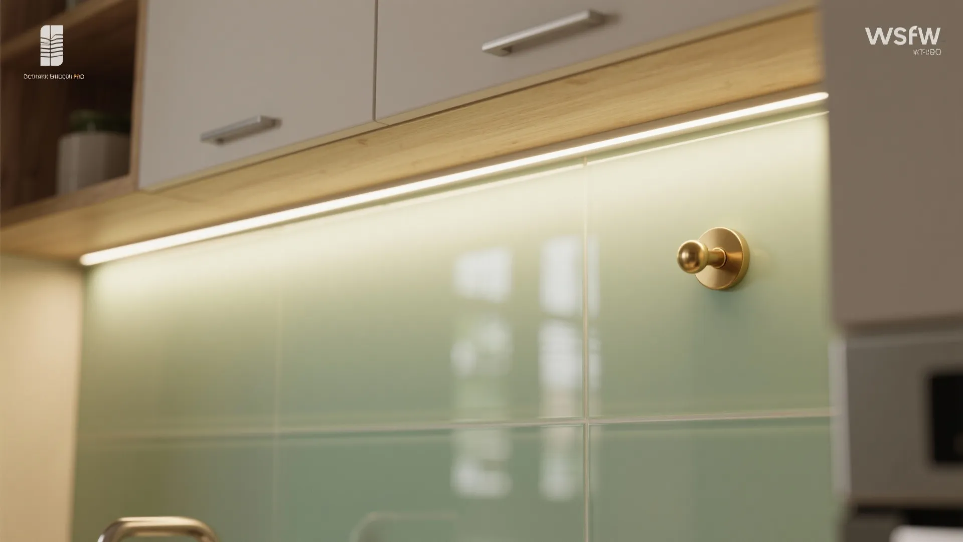 Glass backsplash and reflective surfaces to open up space
