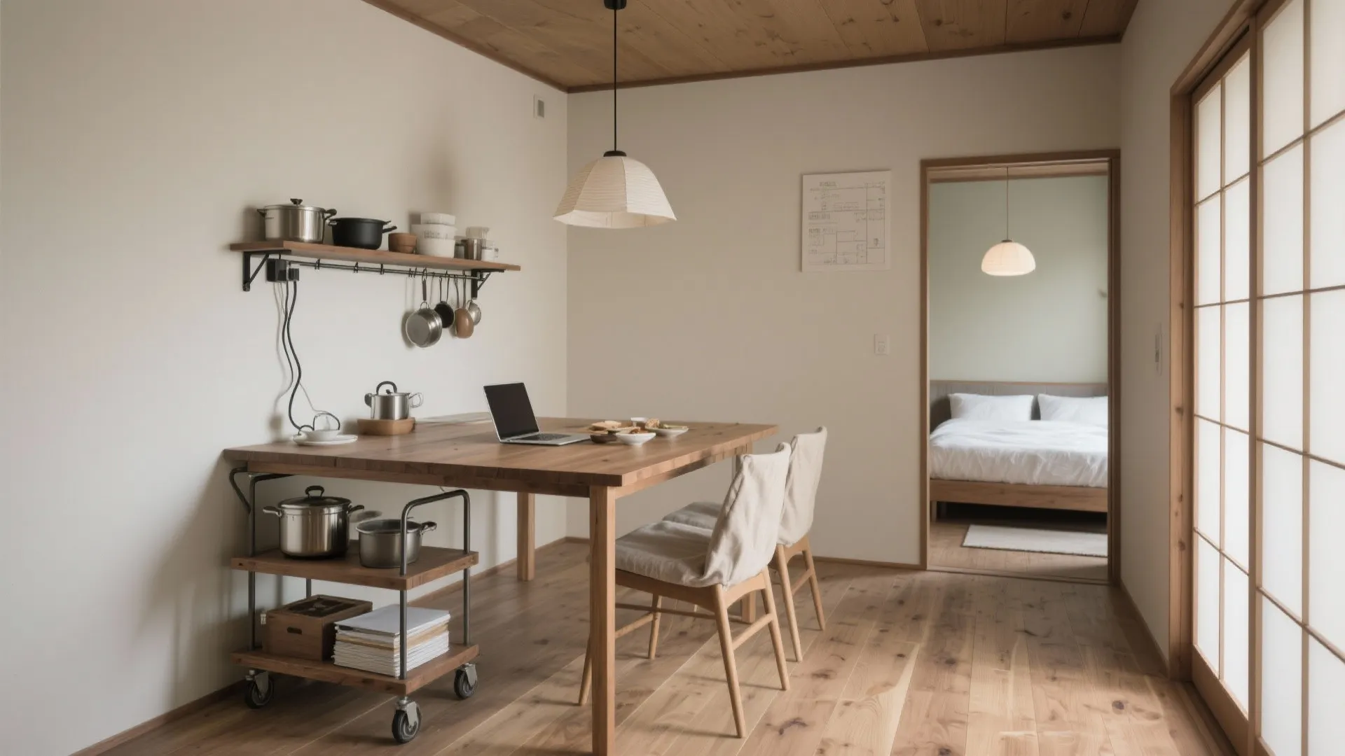 Tips 3: 1DKは“食べる・働く・集う”を分けて効率化（动线规划）