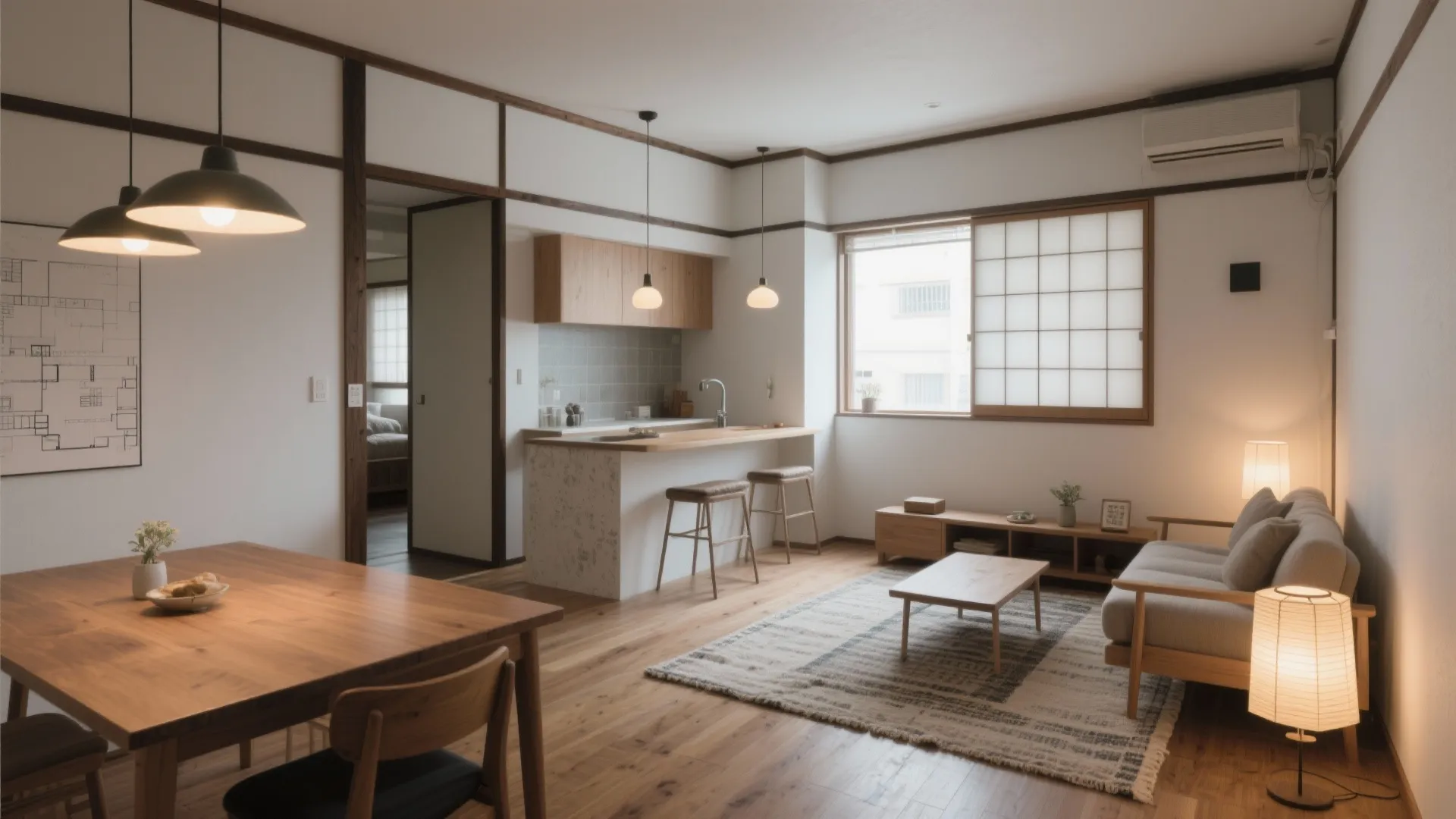 ゾーニングで距離感をつくる：1DKを“二人の居場所”に分解する