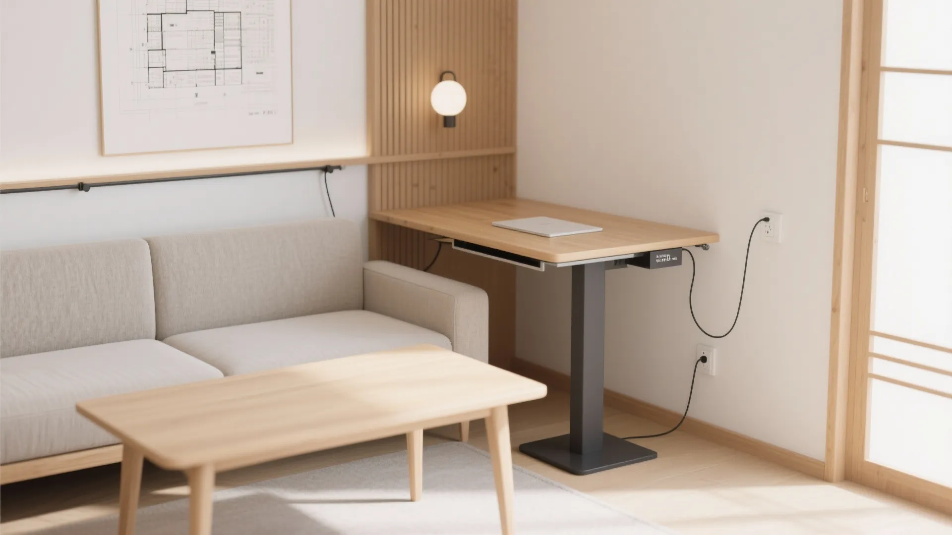 京都の1Kで動線計画を崩さないワークコーナーづくり