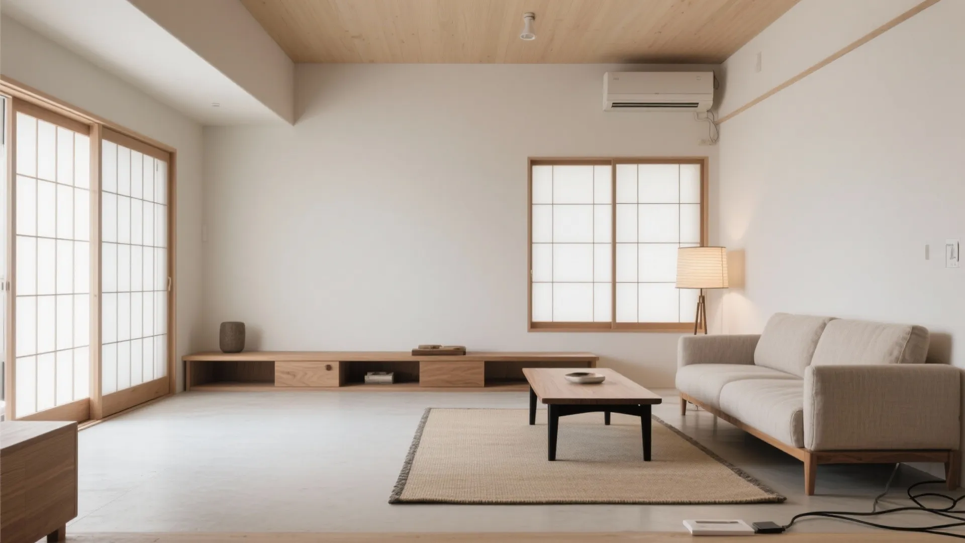 家具は“面で合わせて脚で抜く”（日式風格×視覚整理）