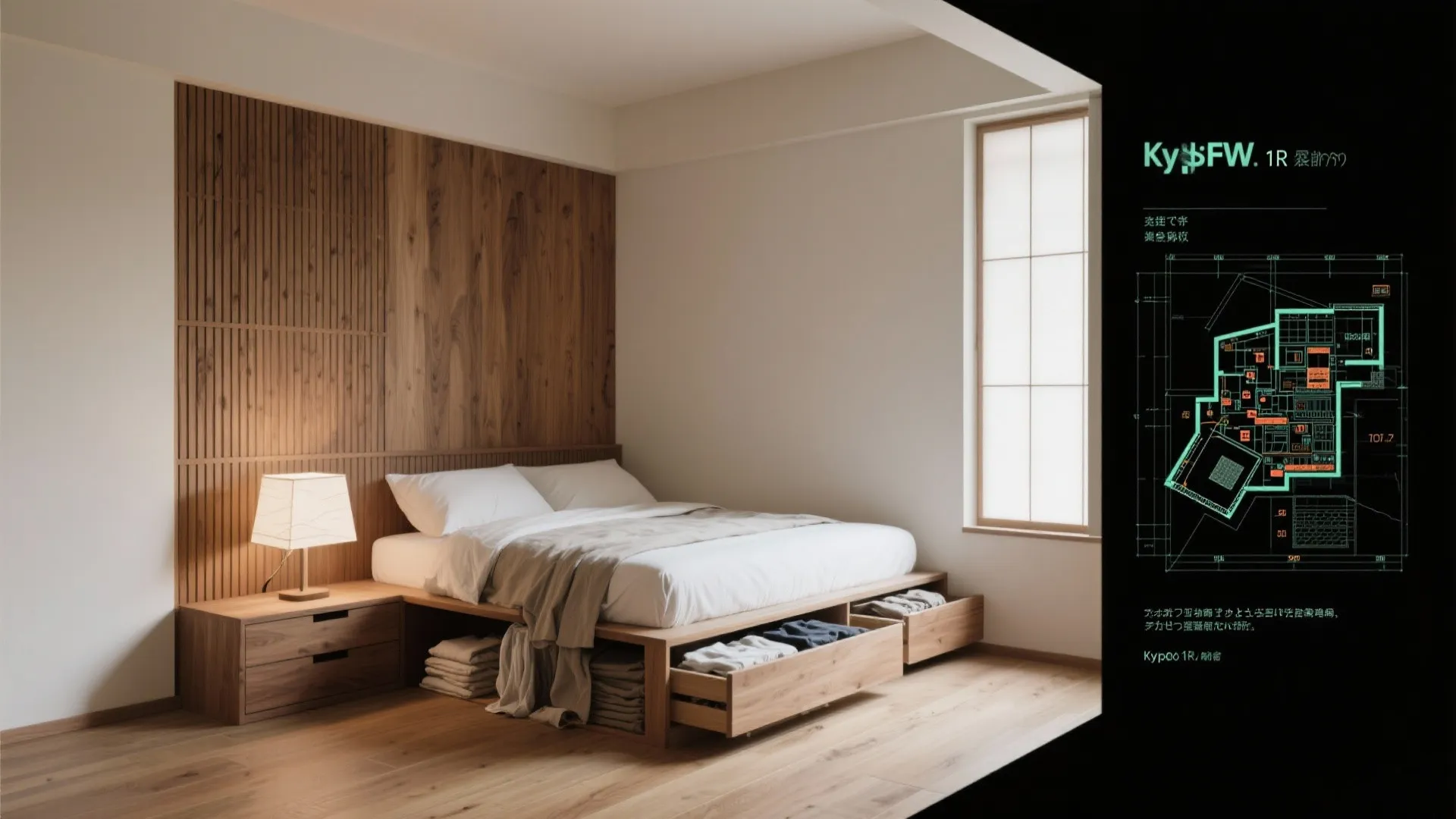 Tips 4: ベッドの高さで部屋を“二層化”する（日式風格）