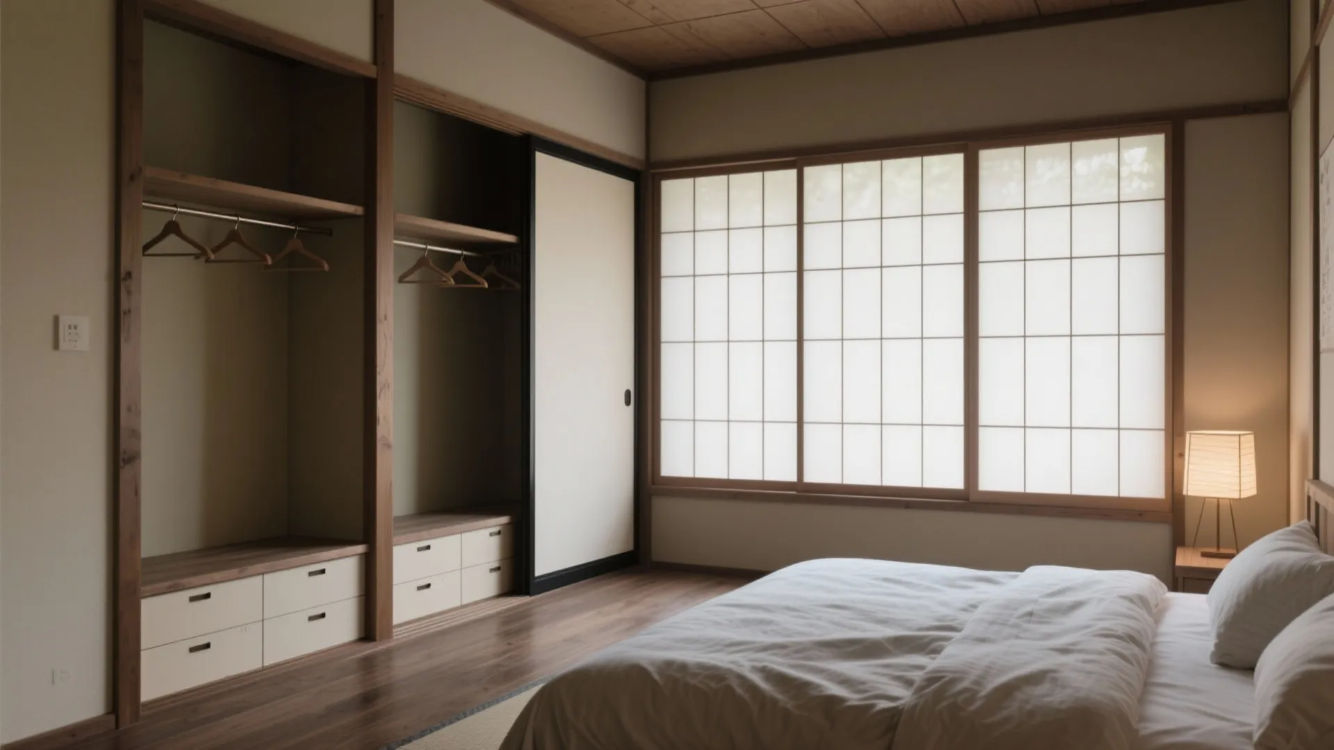 Tips 3: 寝室は“二列収納＋奥行浅め”で静けさを守る（収納技巧・京都）