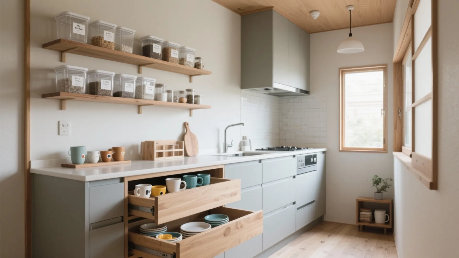 Tips 3: キッチンは“高さ差収納”で家族が手伝いやすく（収納技巧と京都の暮らし）