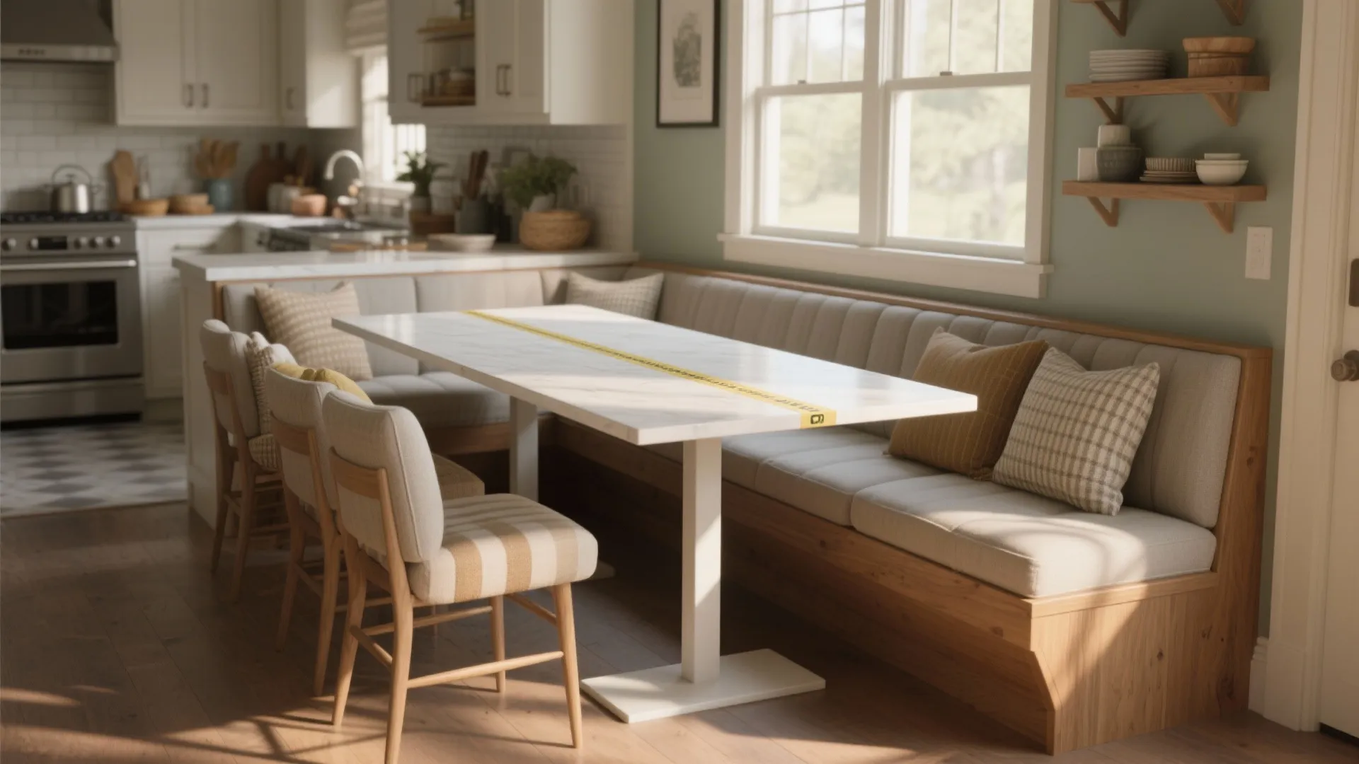 2. L-shaped banquette for family meals