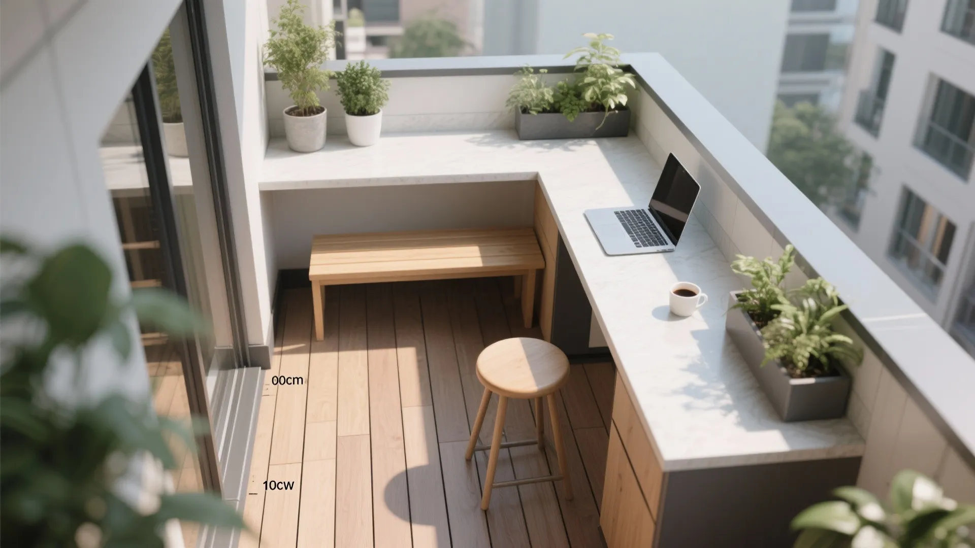 L-Shaped Balcony Bar and Corner Seating