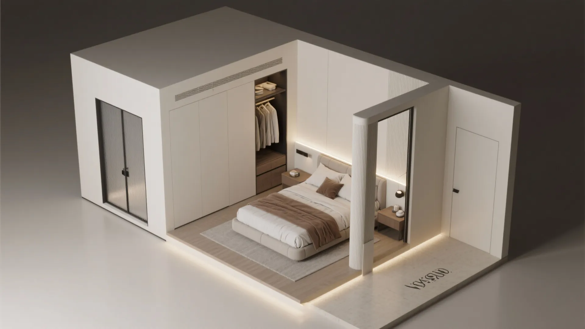 L-Shaped Primary Bedroom with a Wardrobe Niche