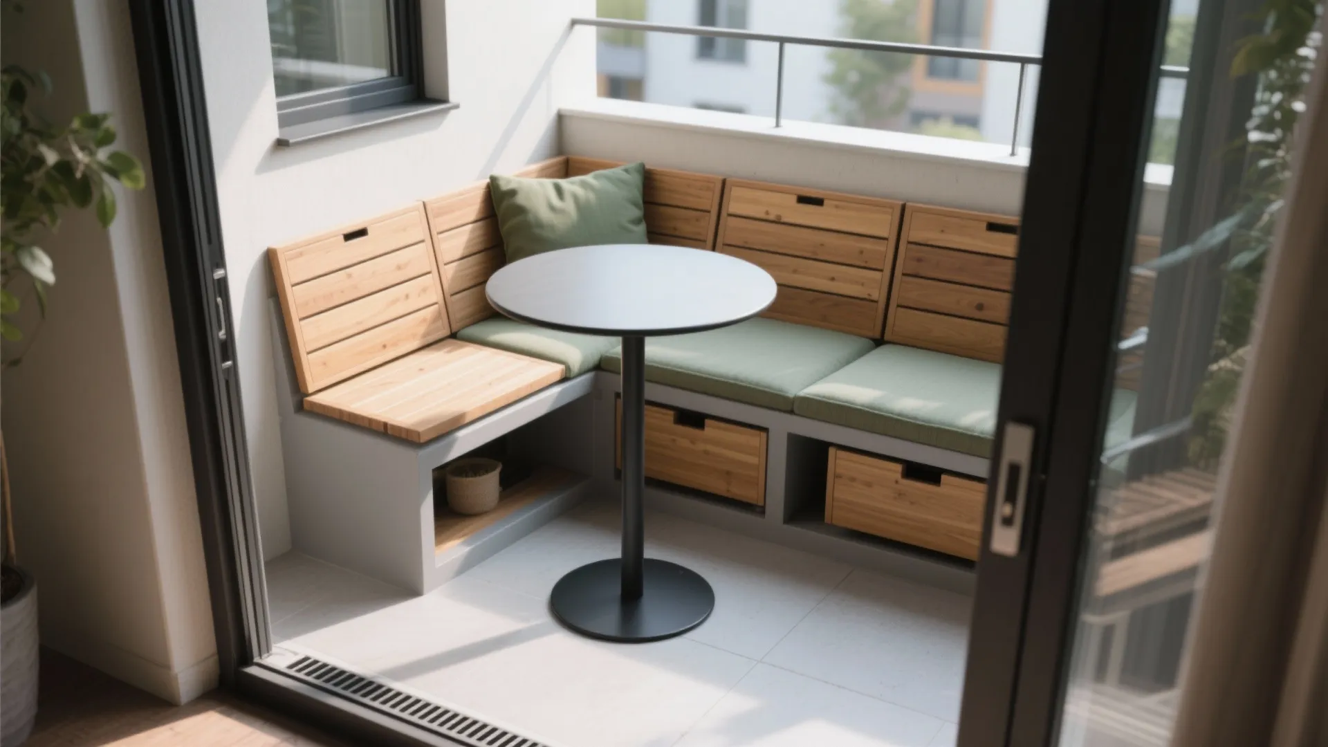 L-Shaped Bench with Hidden Storage