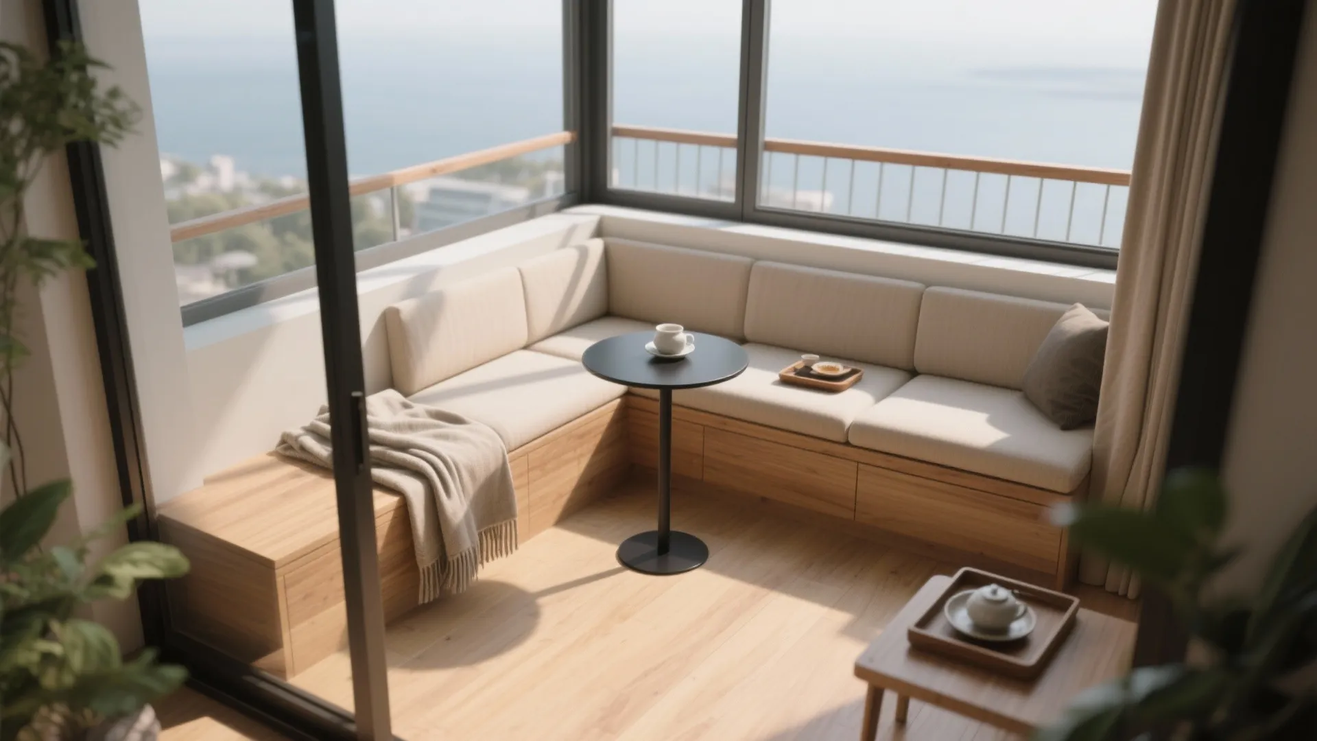 L-Shaped Bench Seating to Open Floor Space