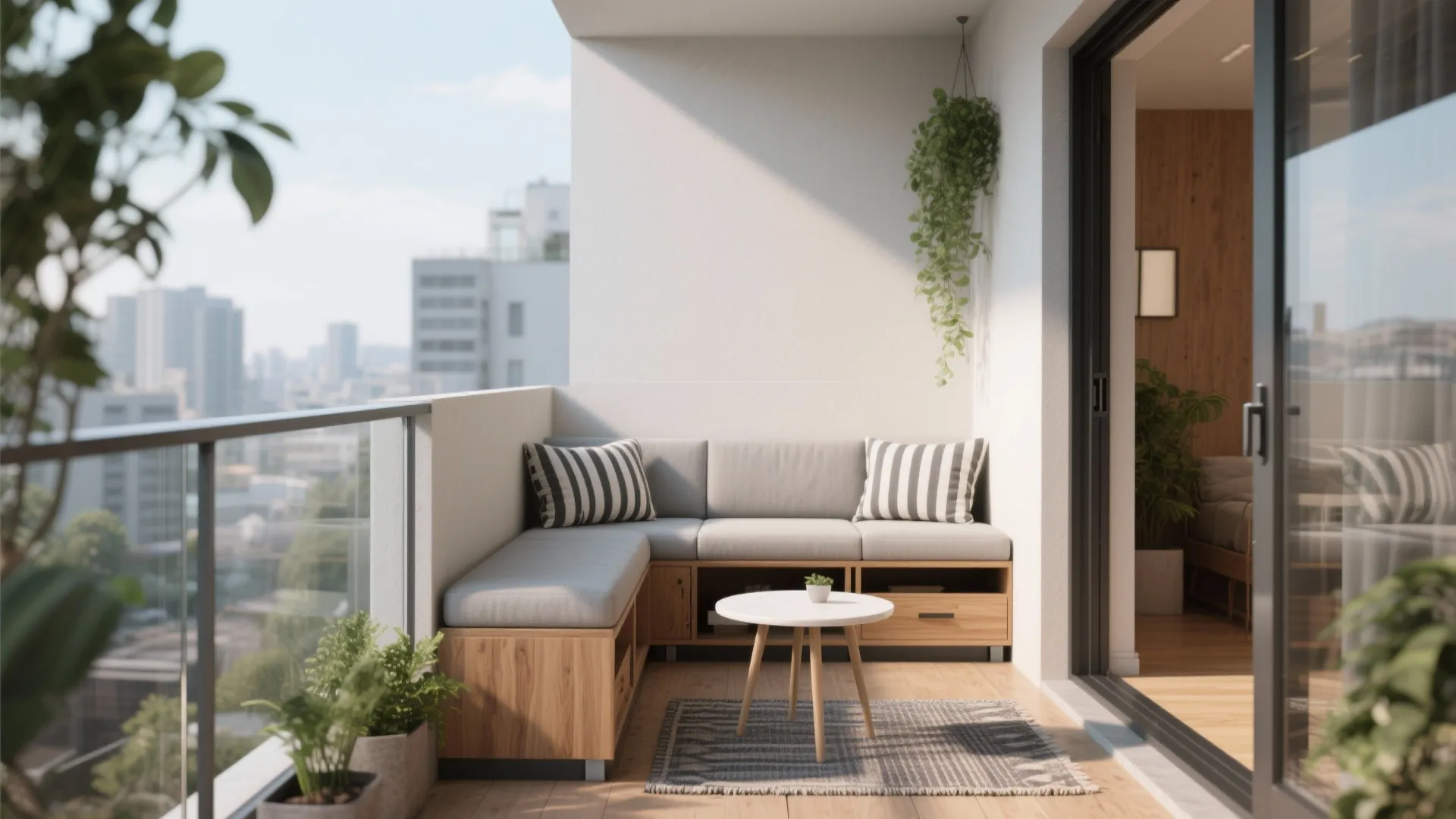 4) L-Shaped Corner Bench Layout