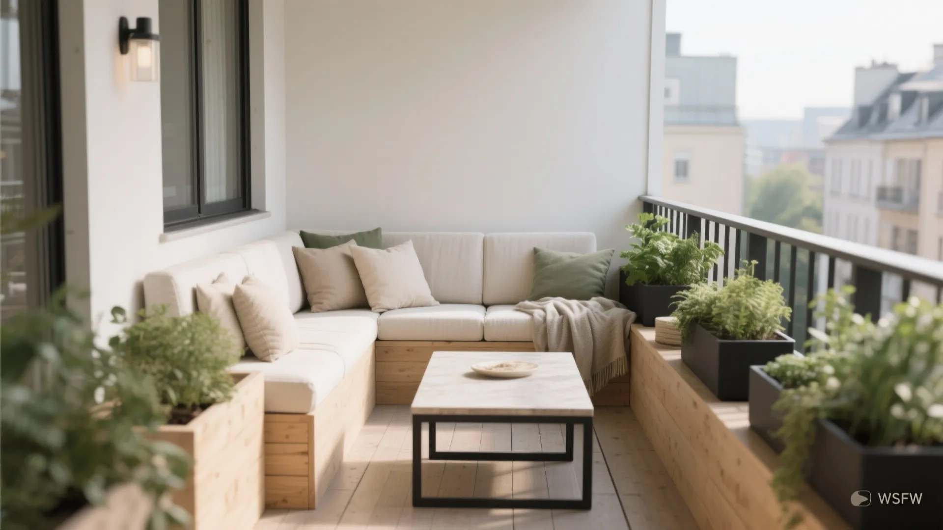 L-Shaped Bench + Planter Combo