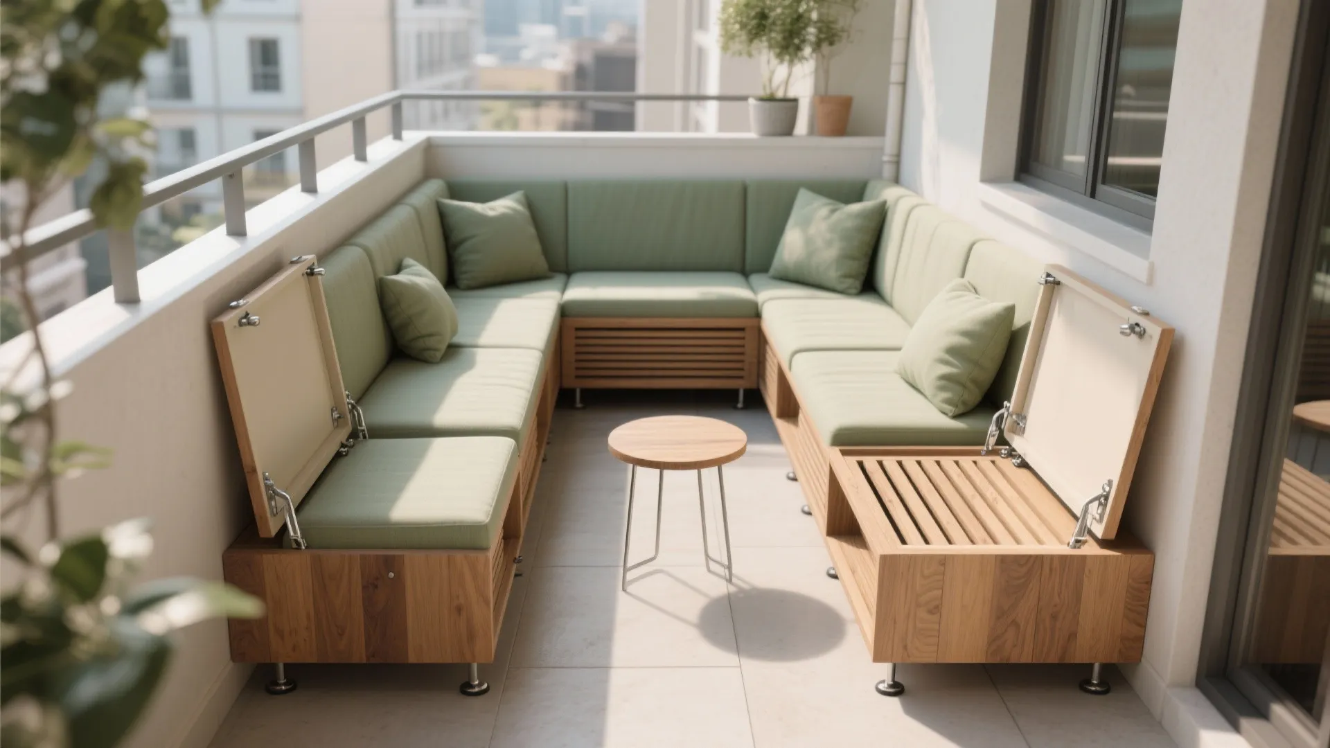 L-Shape Storage Bench to Max Out Corners