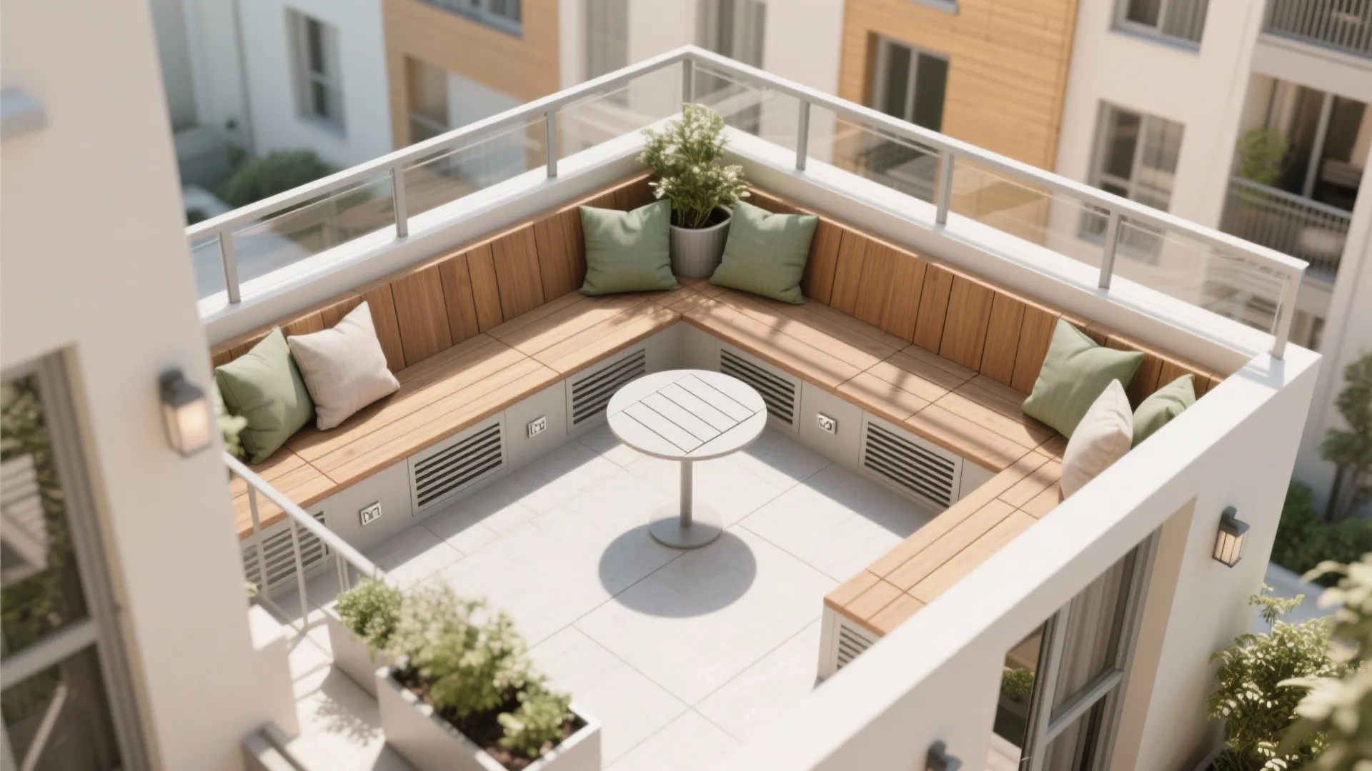 L-shaped seating with hidden storage