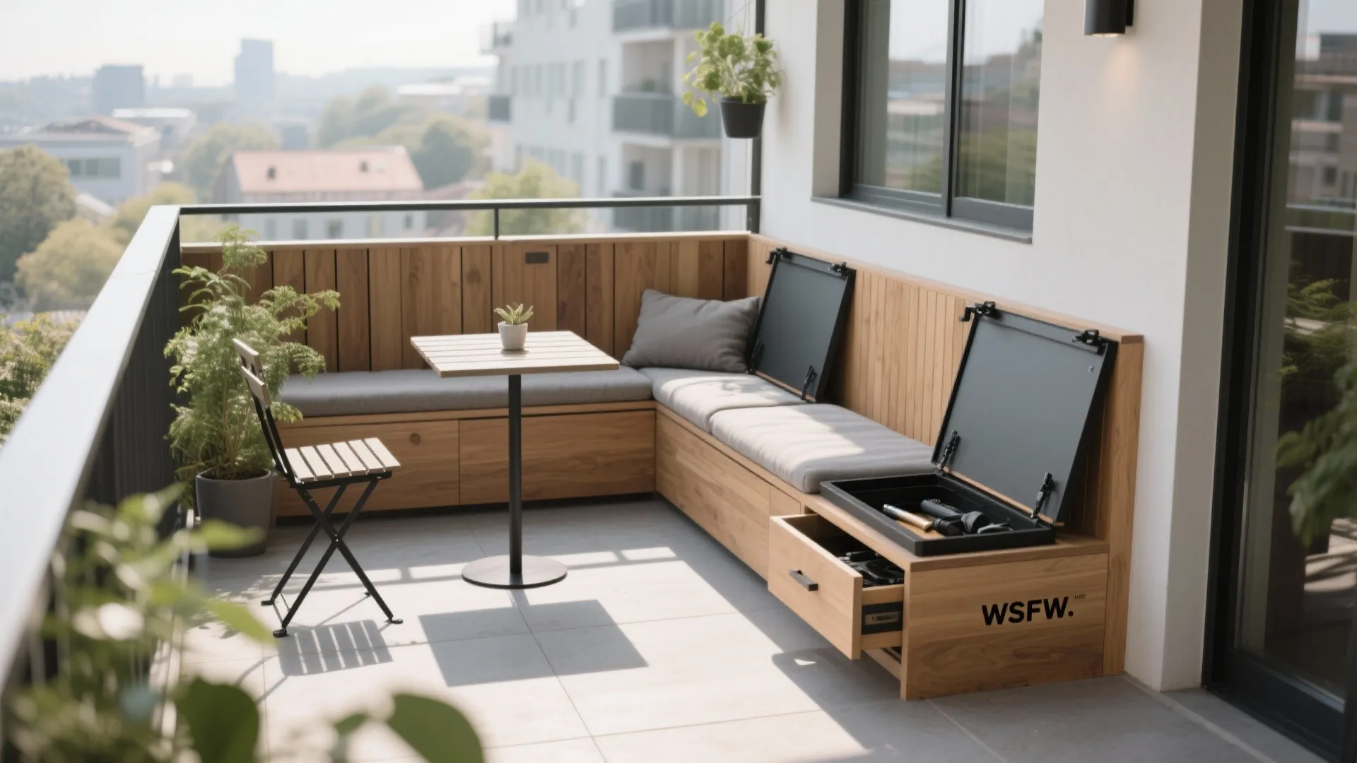 L-Shaped Seating With Built-In Storage