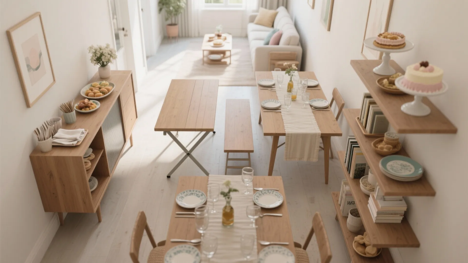 Space-Savvy L-Shaped Buffet and Flow