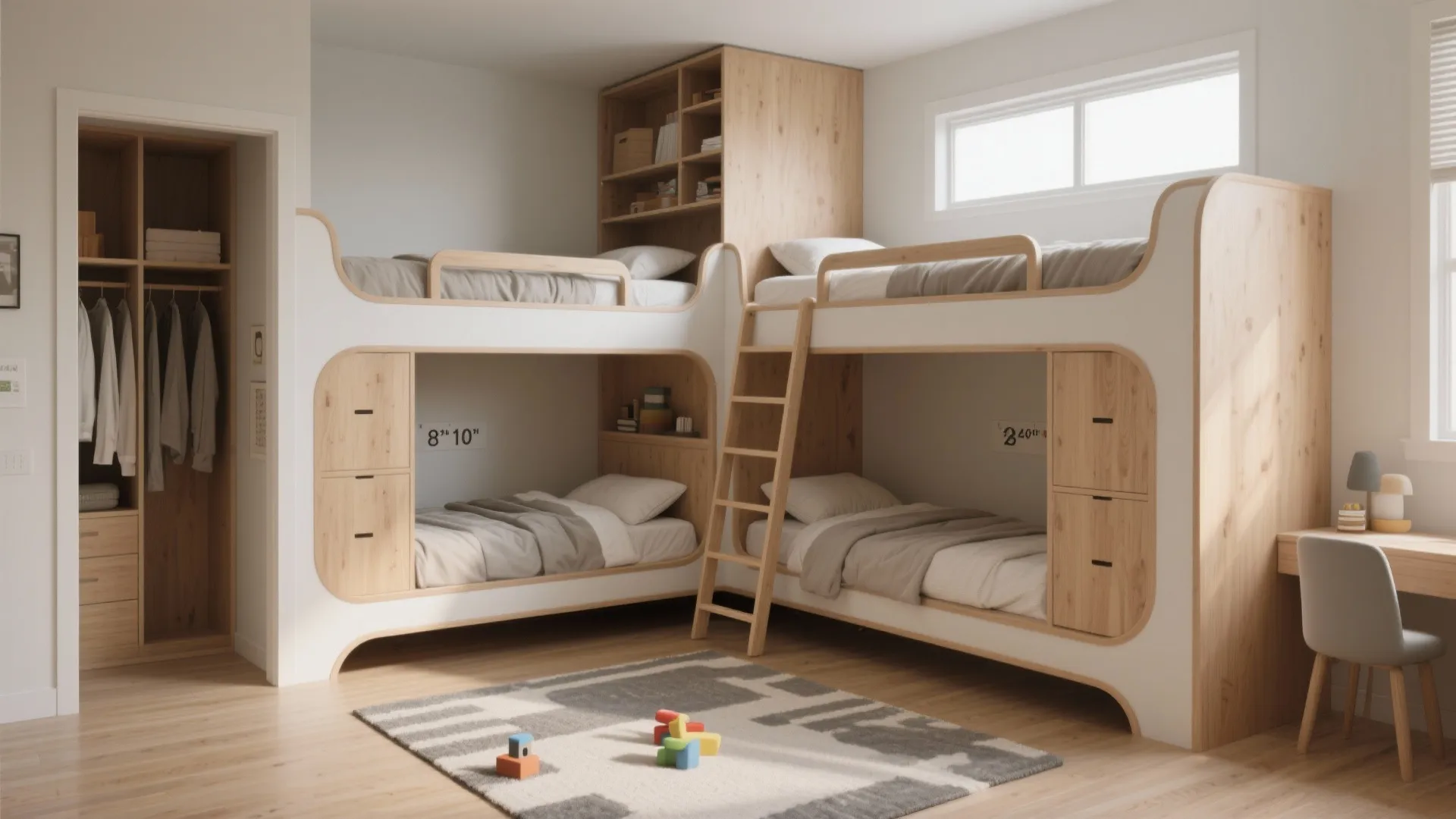 Staggered or L-Shaped Bunk Layout