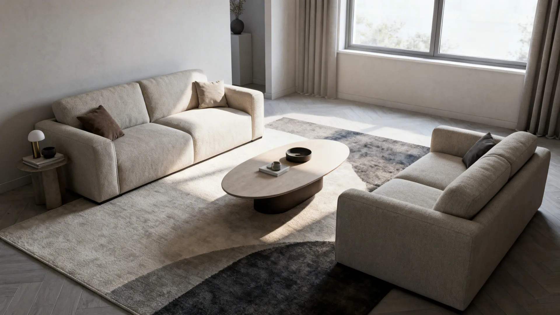 2. L-Configuration With a Shared Coffee Table