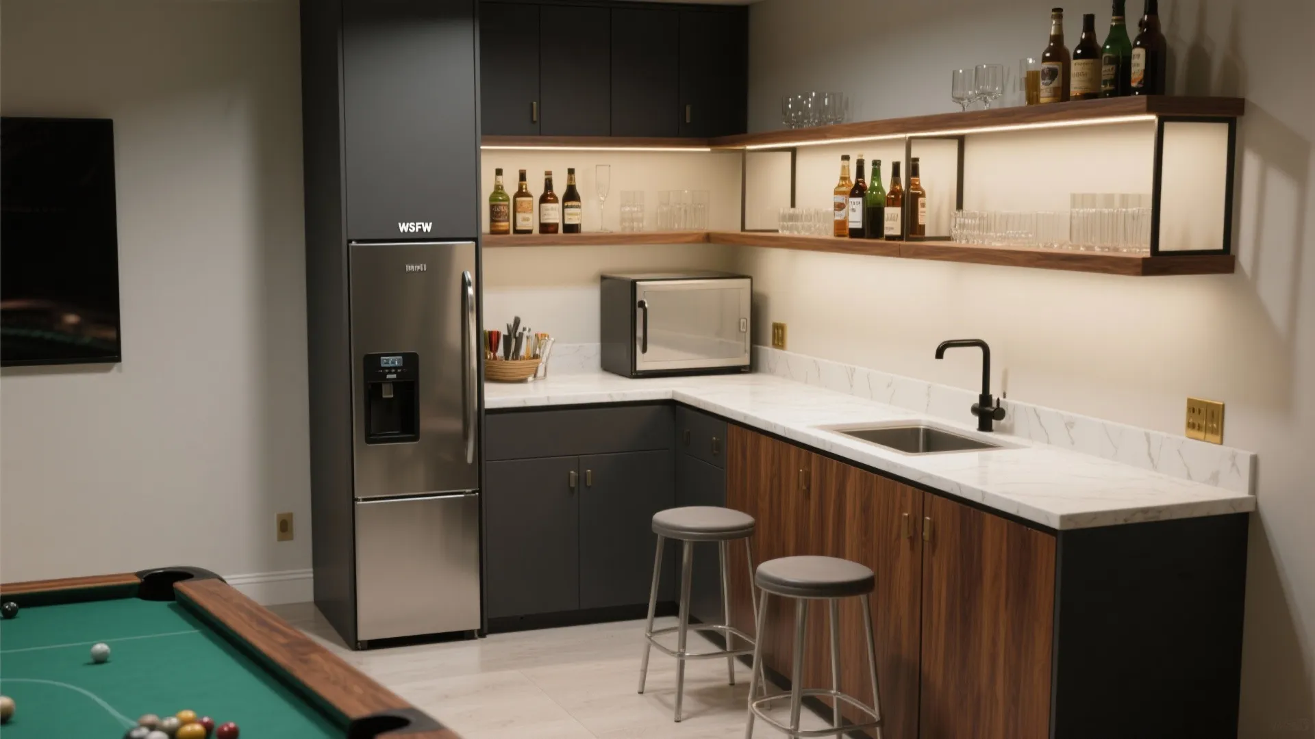 Compact L-Shaped Corner Bar