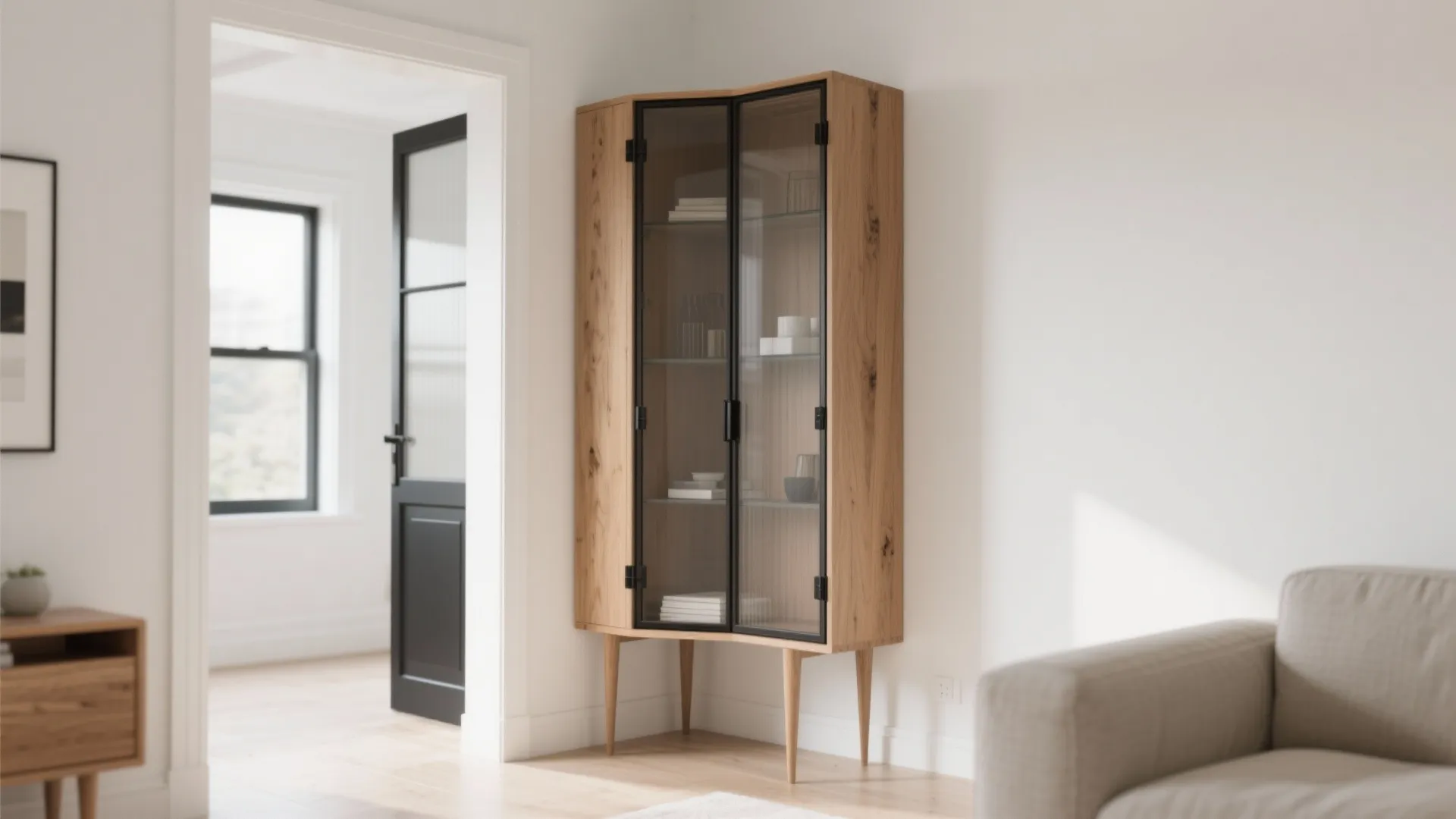 Slim L-Shaped Corner Cabinet to Unlock Dead Space