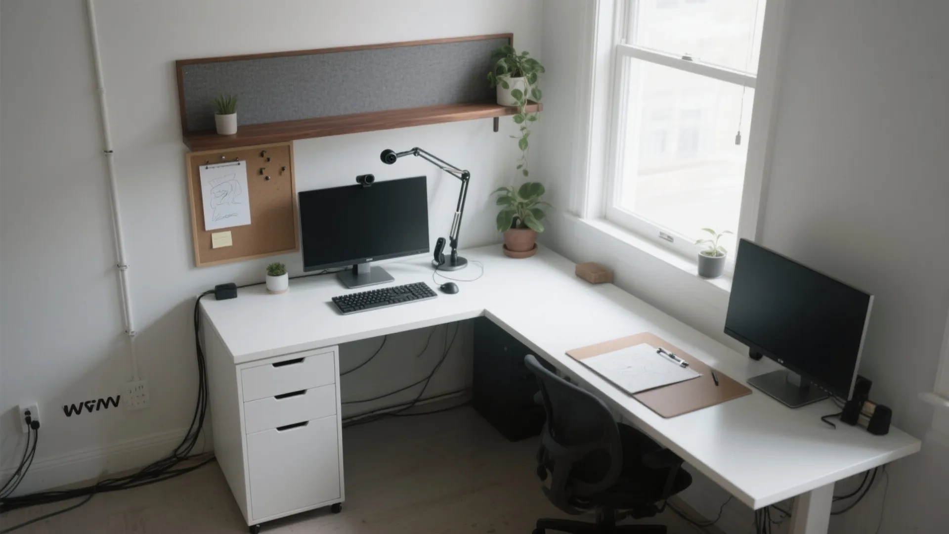 L-Shaped Corner Workstation