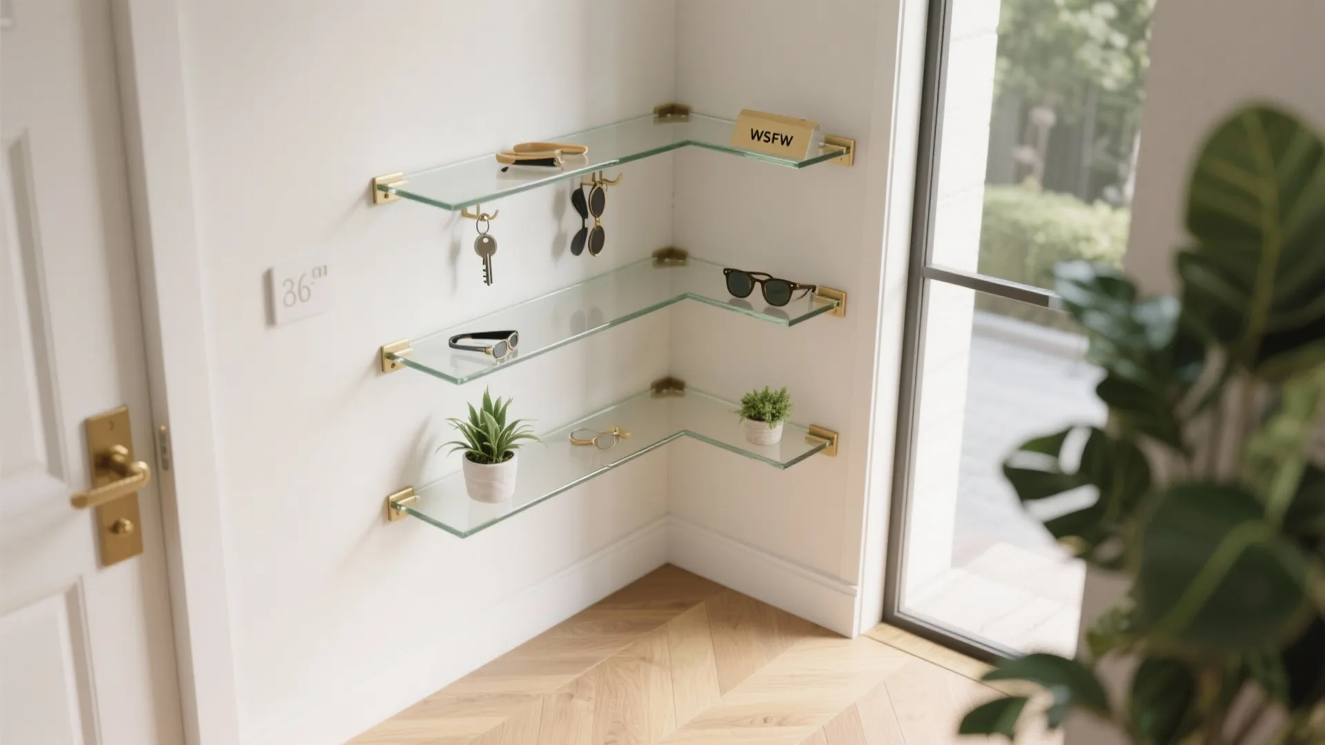 3) L-Shaped Corner Glass Shelves to Unlock Dead Space