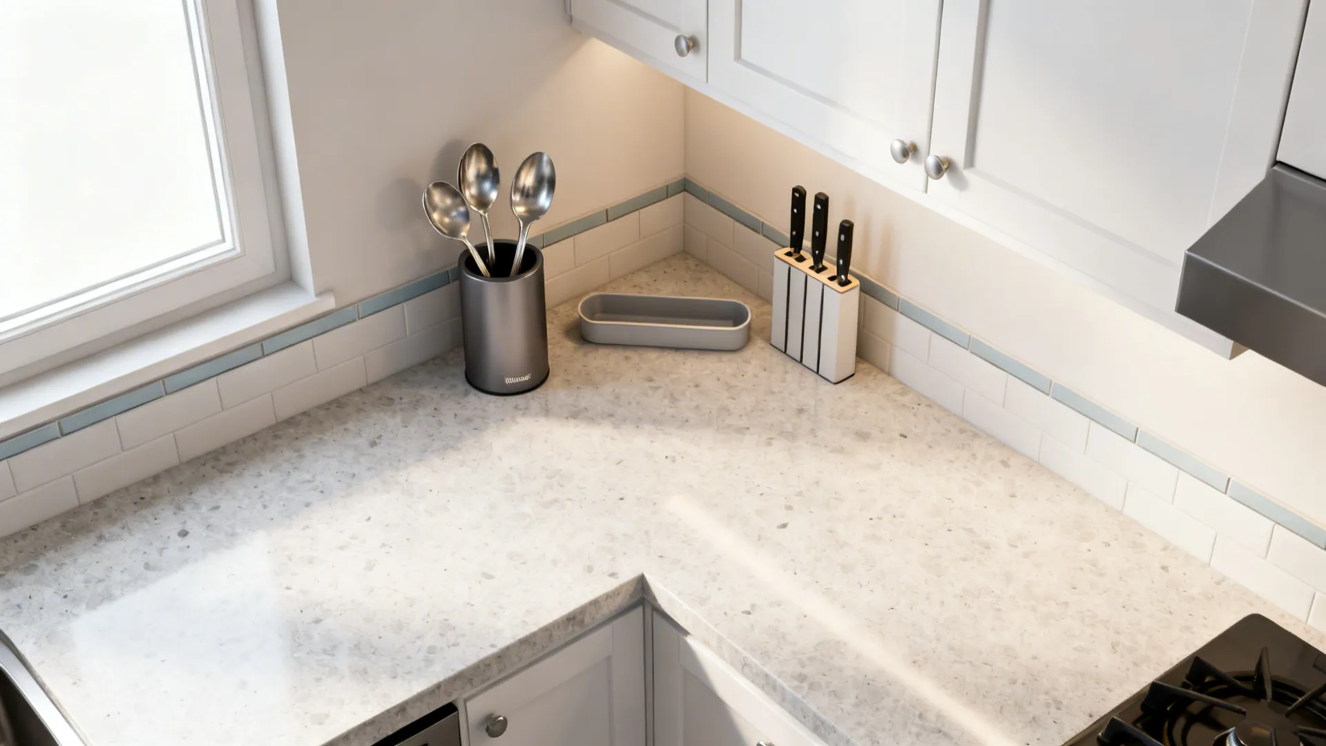 L-Shaped Counter Flow with a Corner Spoon Station
