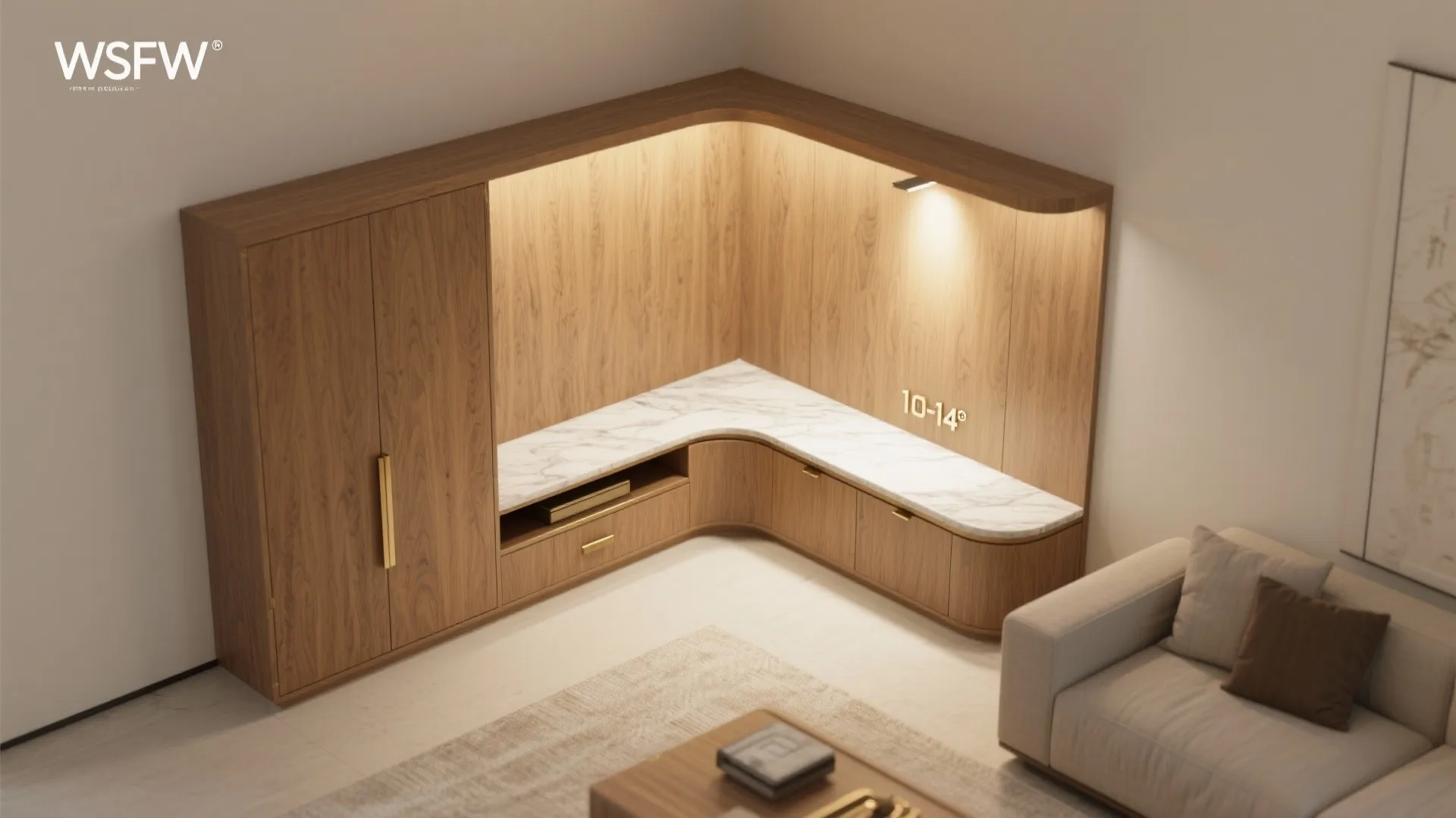 Niche temple in an L-shaped corner layout