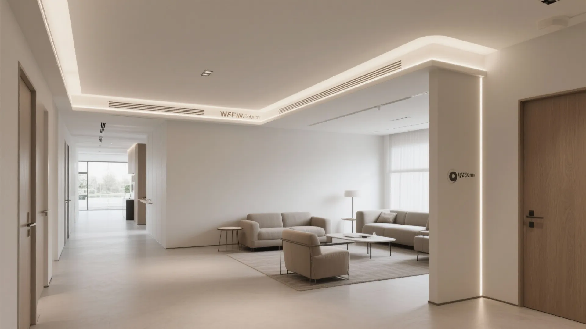 Clean L-Shaped POP Cornice to Define Zones