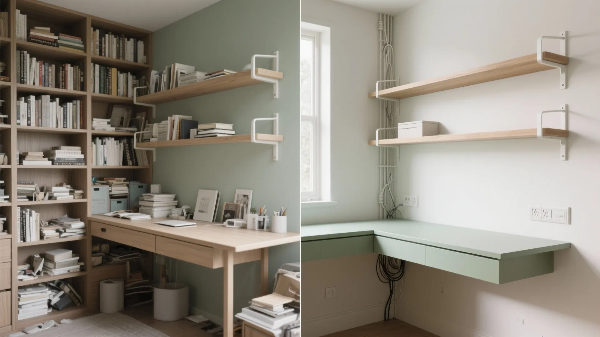 2) L-shaped desk to unlock corners