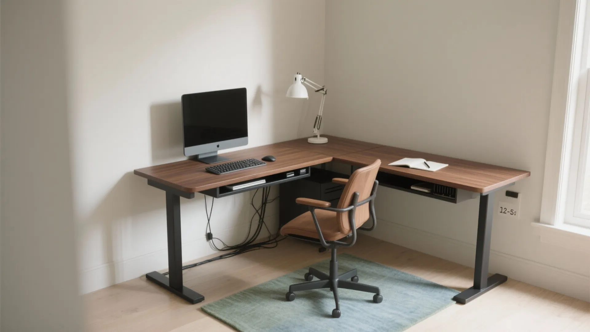 L-Shaped Corner Desk and Micro Zoning
