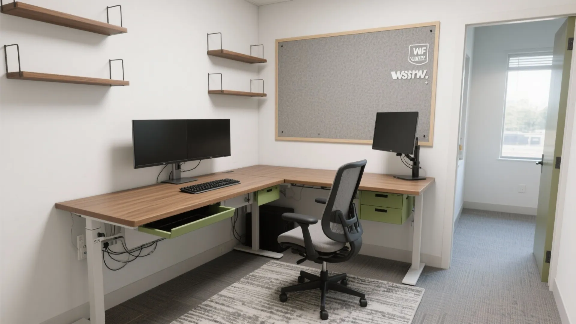 Compact L-Shaped Desk Layout