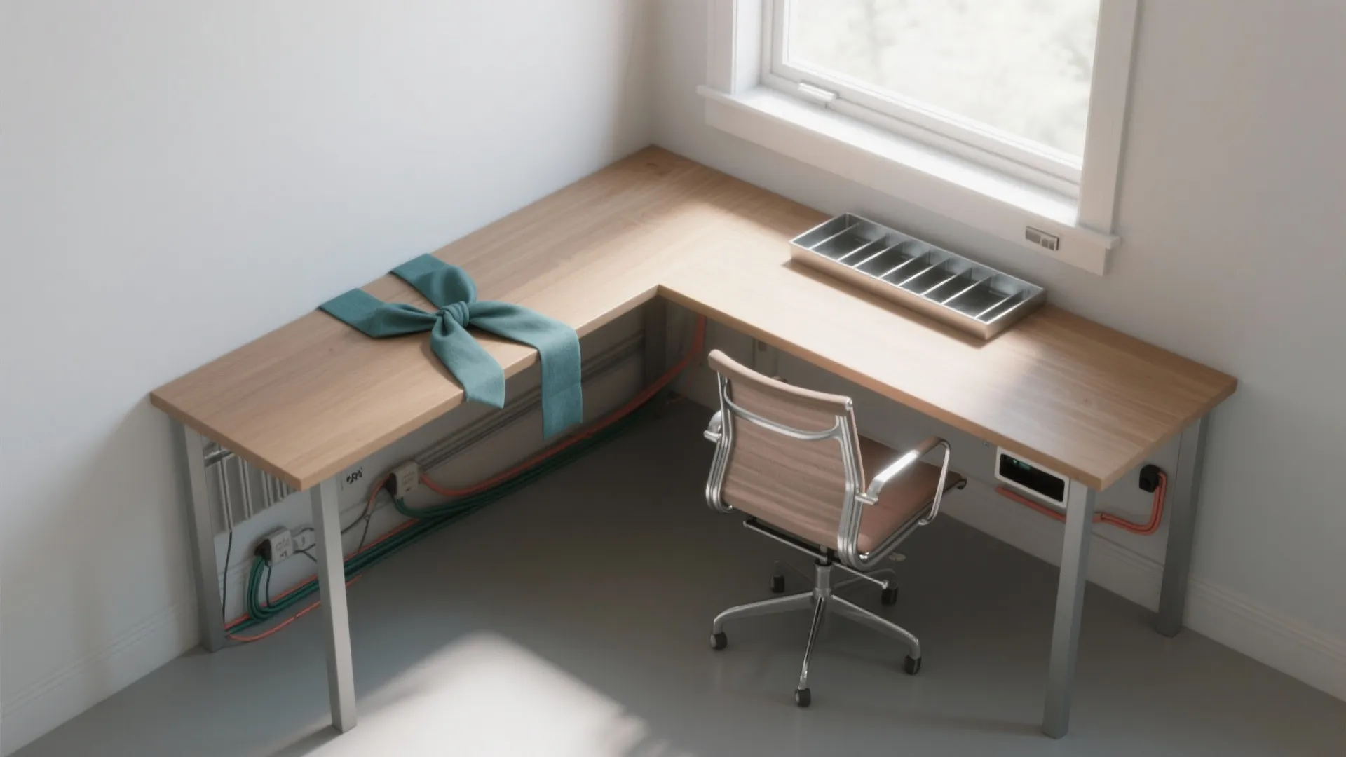 L-Shaped Desk Layout for Tiny Corners