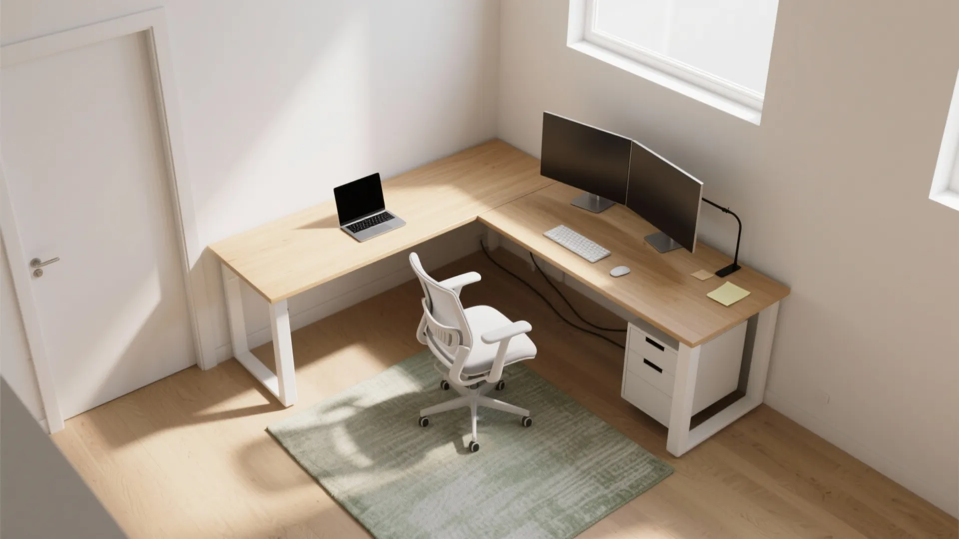 L-shaped desk and corner layouts