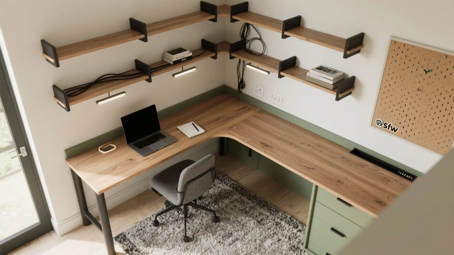Micro-Planning: L-Shaped Desk and Vertical Storage