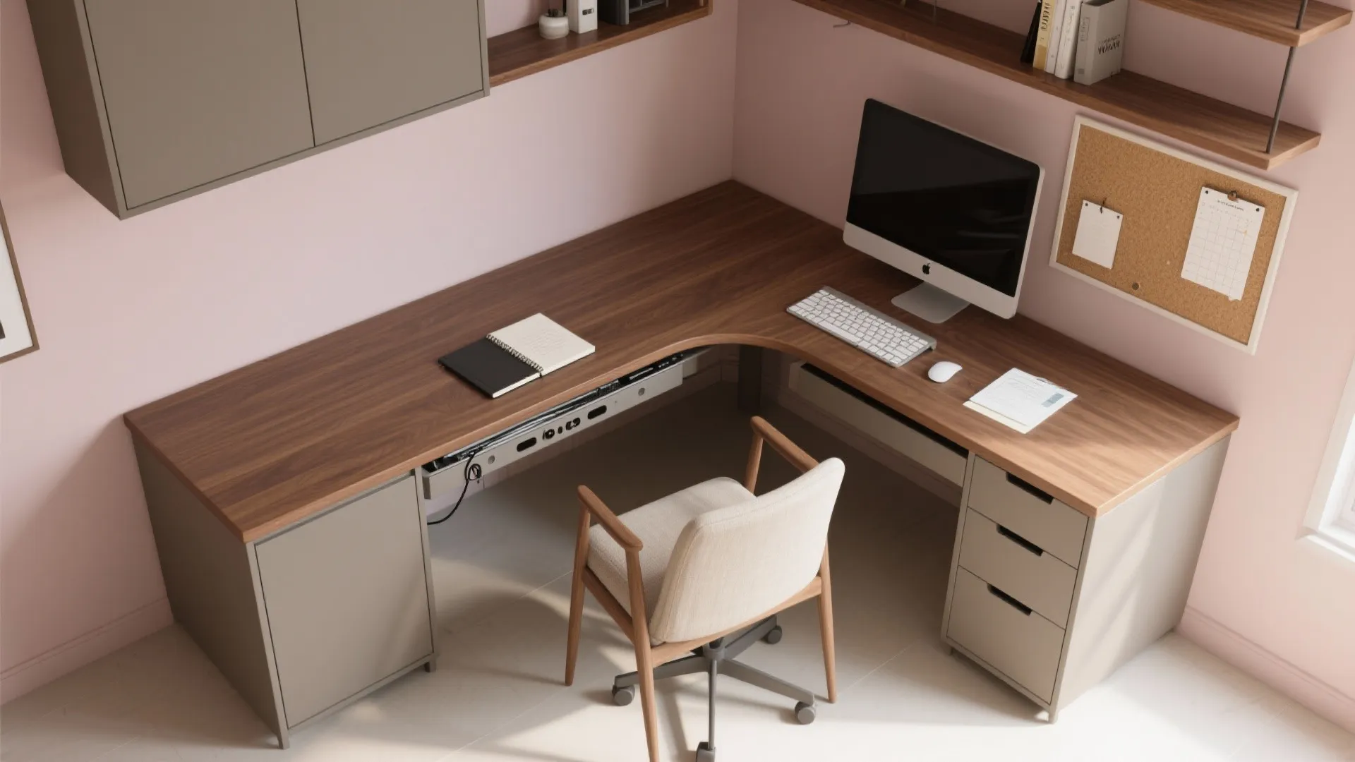 Space-Savvy L-Shaped Desk Planning