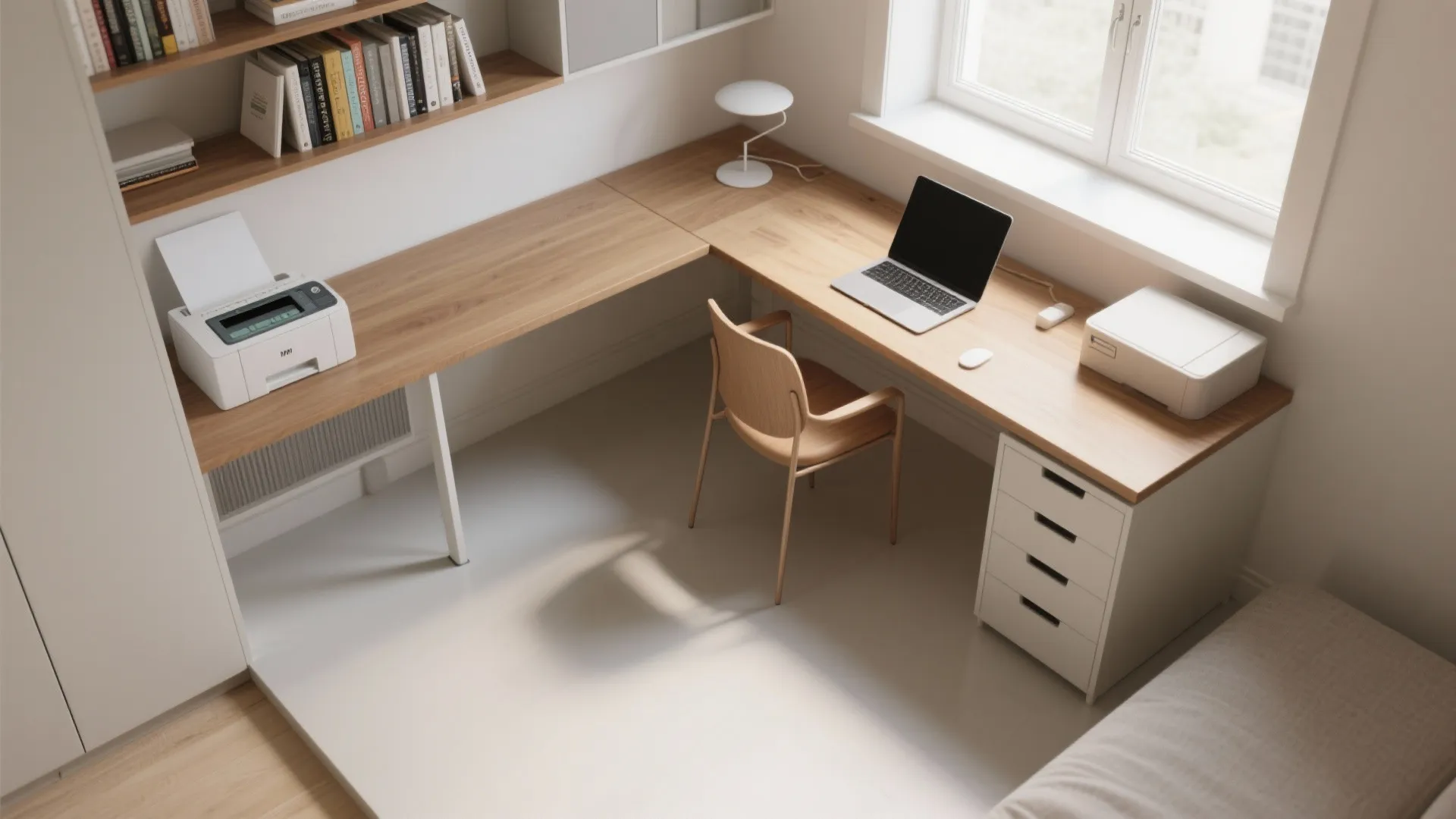 L-Shaped Desk in the Corner to Maximize Flow