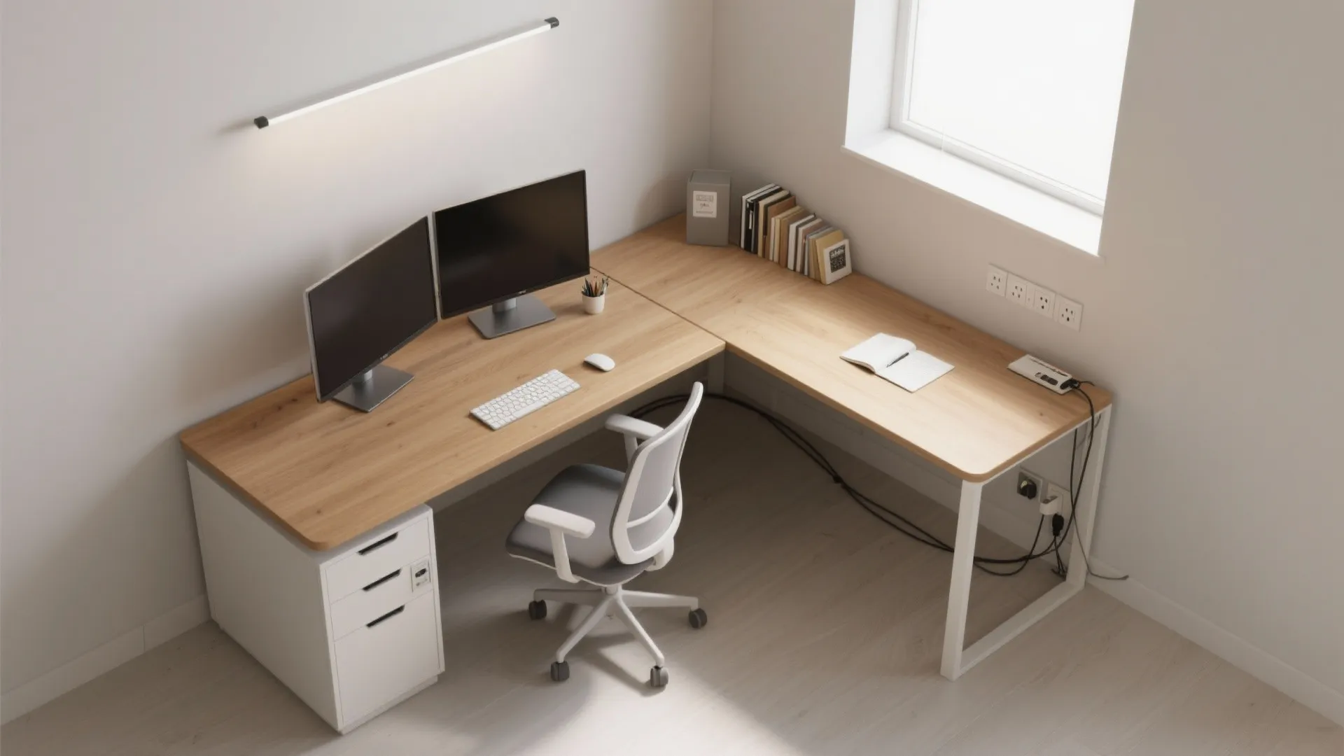 L-Shaped Desk Zoning for Flow