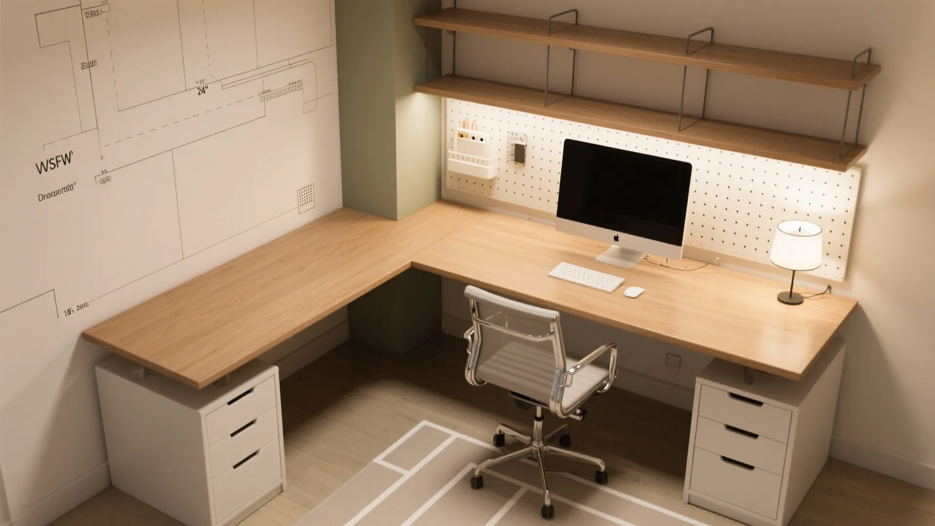 L-shaped desks that maximize corners